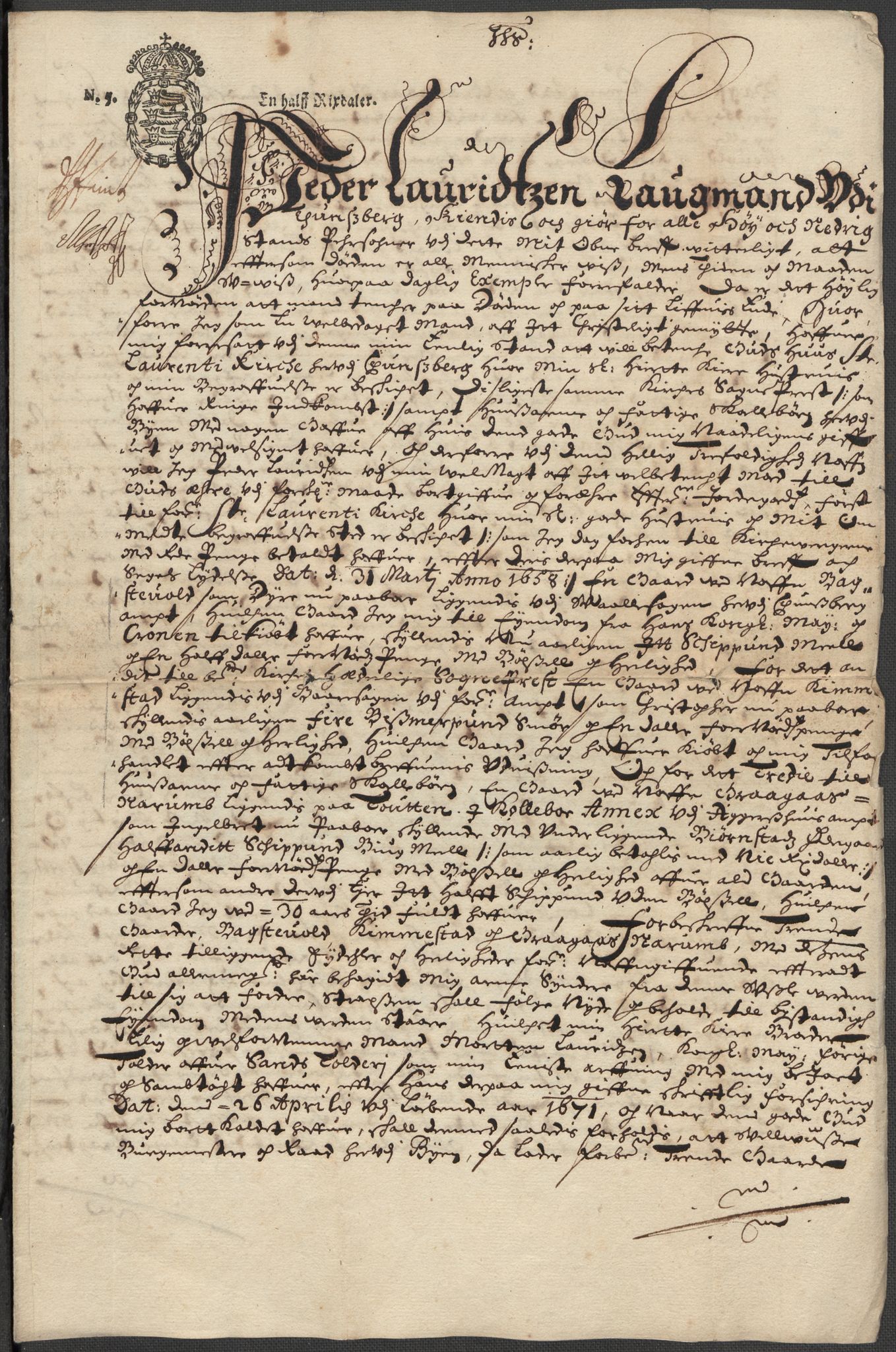 Riksarkivets diplomsamling, AV/RA-EA-5965/F15/L0024: Prestearkiv - Vestfold, 1619-1681, p. 219