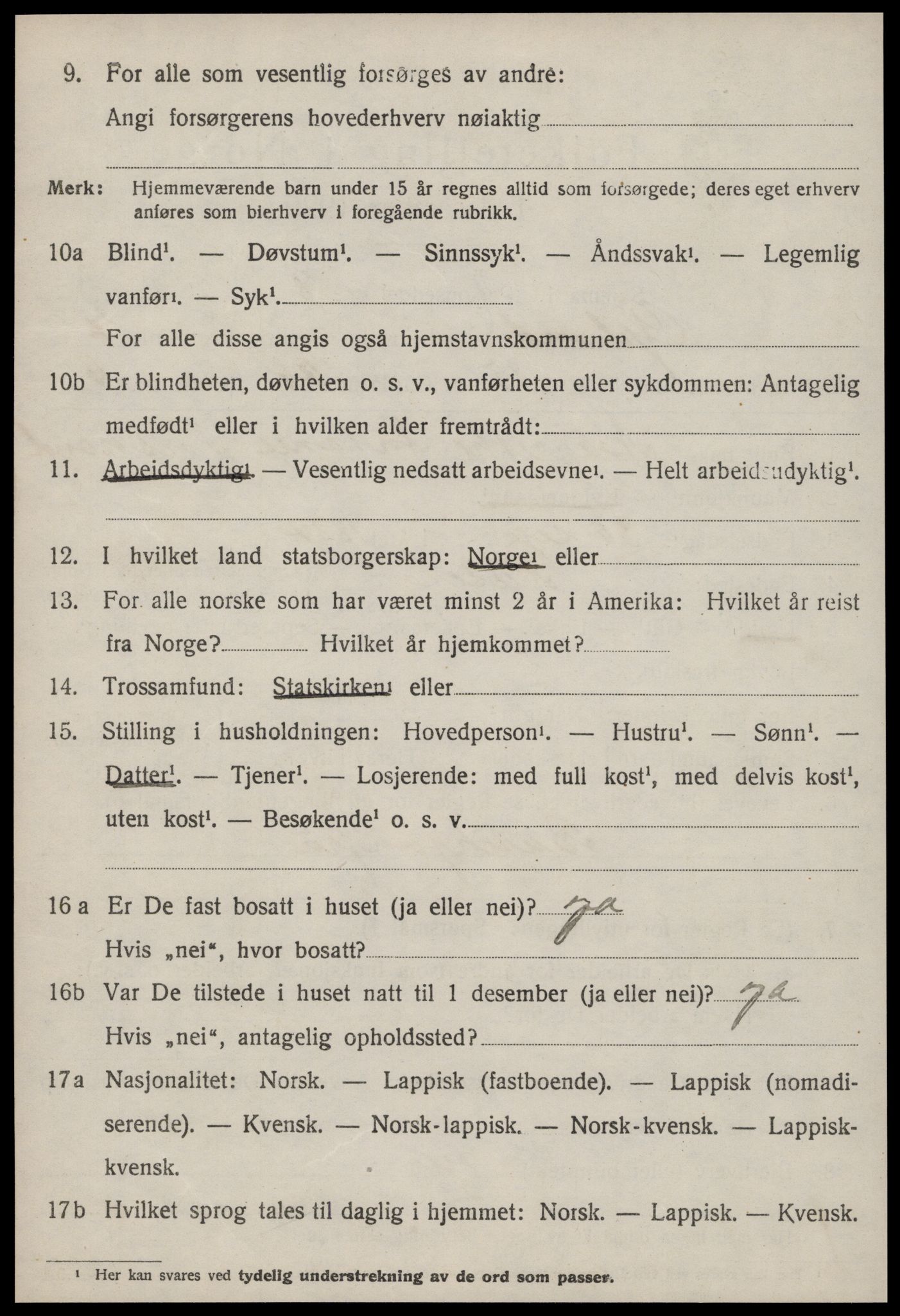 SAT, 1920 census for Ørland, 1920, p. 6250