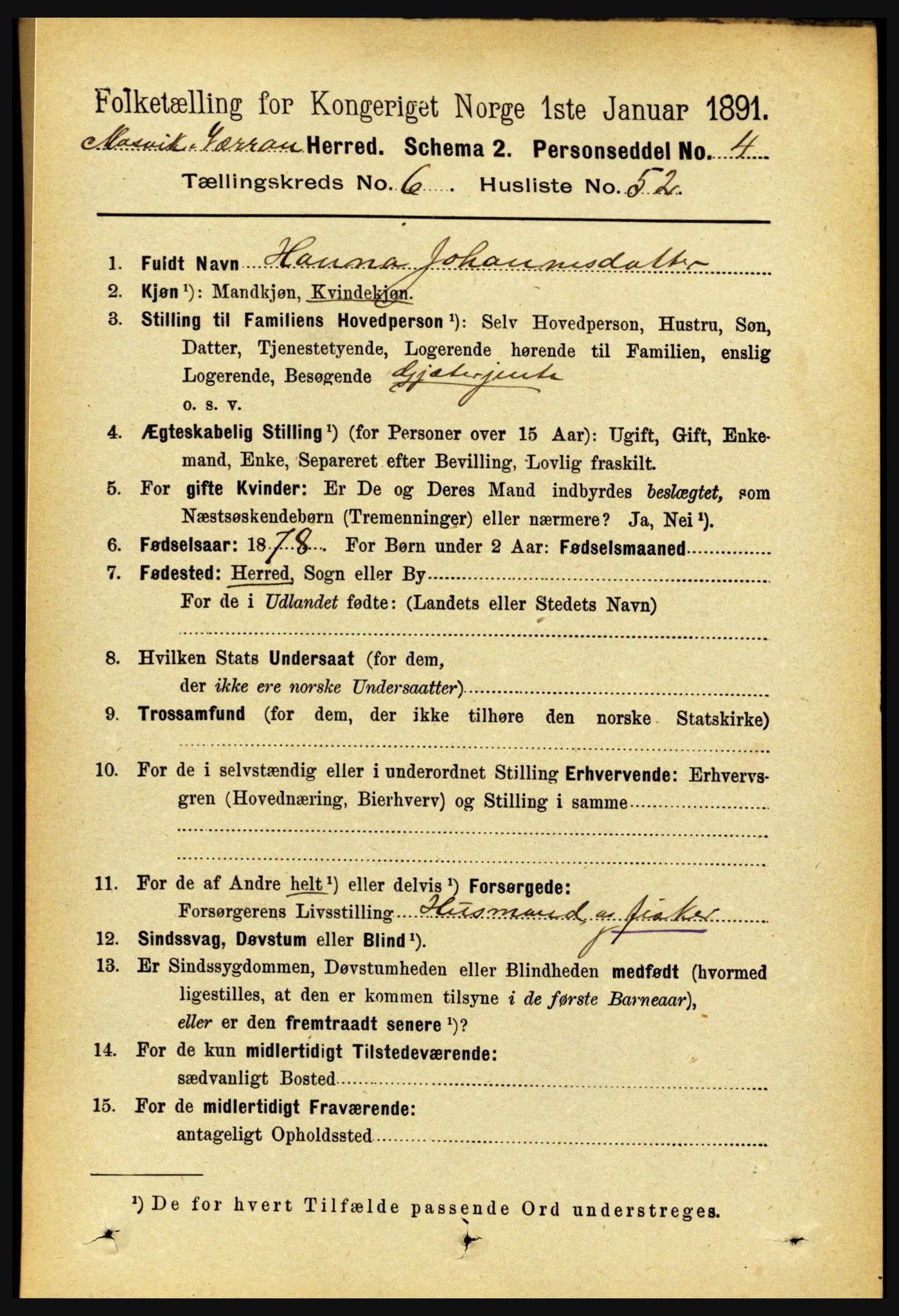 RA, 1891 census for 1723 Mosvik og Verran, 1891, p. 2830