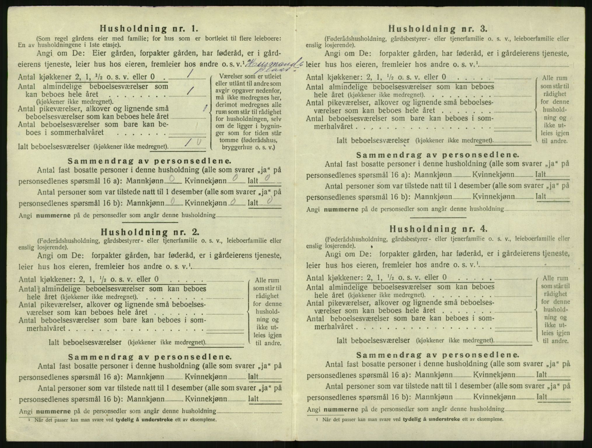 SAT, 1920 census for Hareid, 1920, p. 336