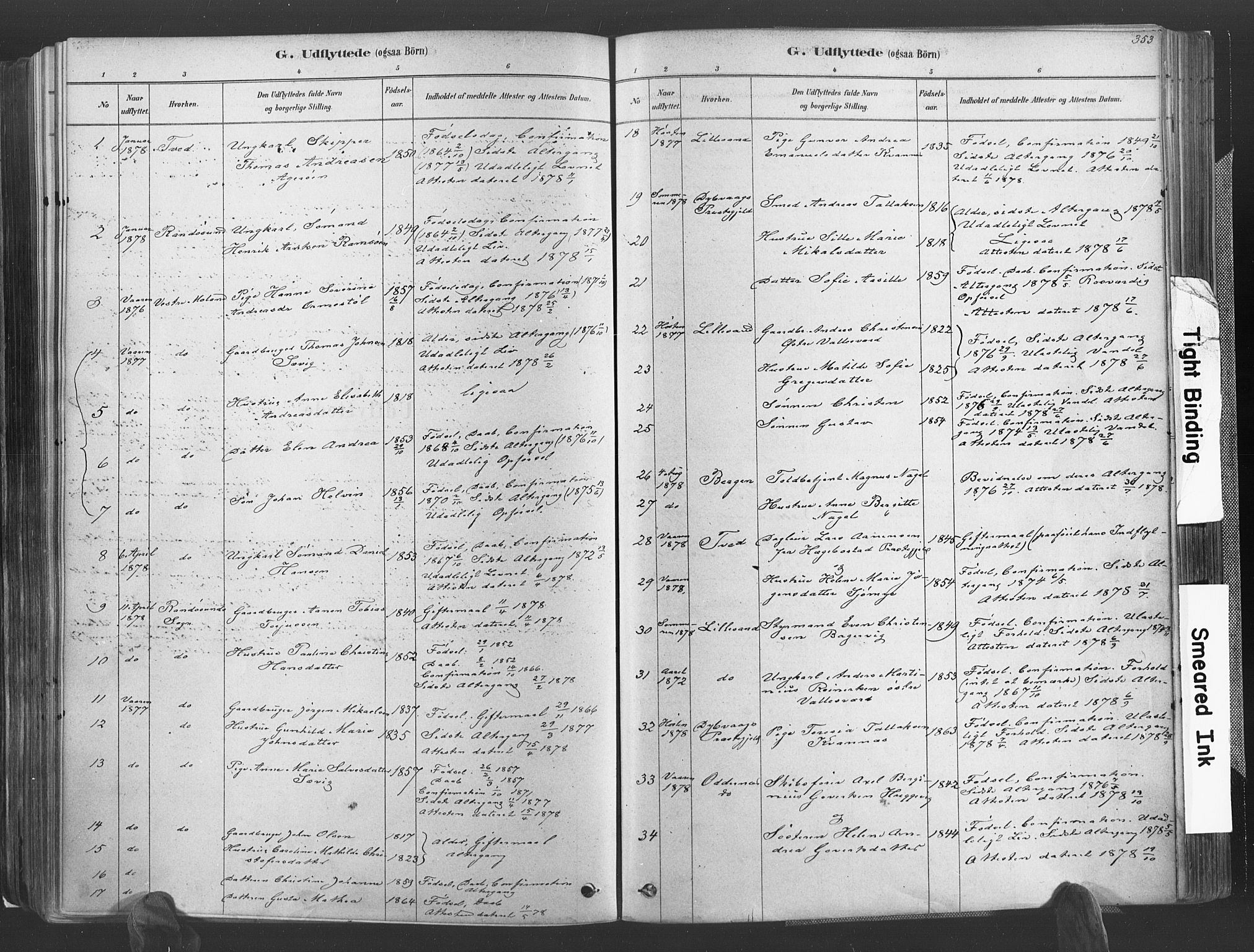 Høvåg sokneprestkontor, SAK/1111-0025/F/Fa/L0005: Parish register (official) no. A 5, 1878-1893, p. 353