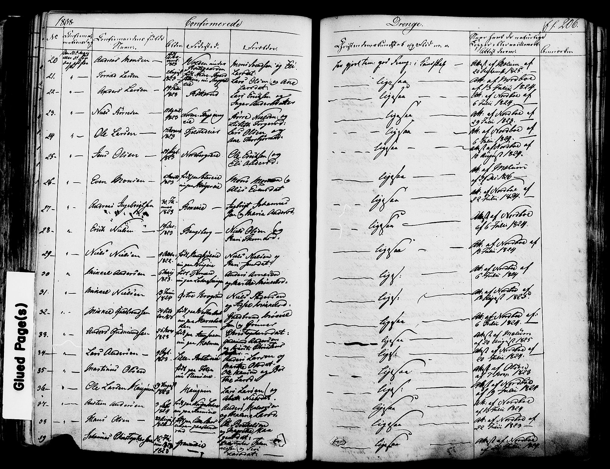 Ringsaker prestekontor, AV/SAH-PREST-014/K/Ka/L0008: Parish register (official) no. 8, 1837-1850, p. 206