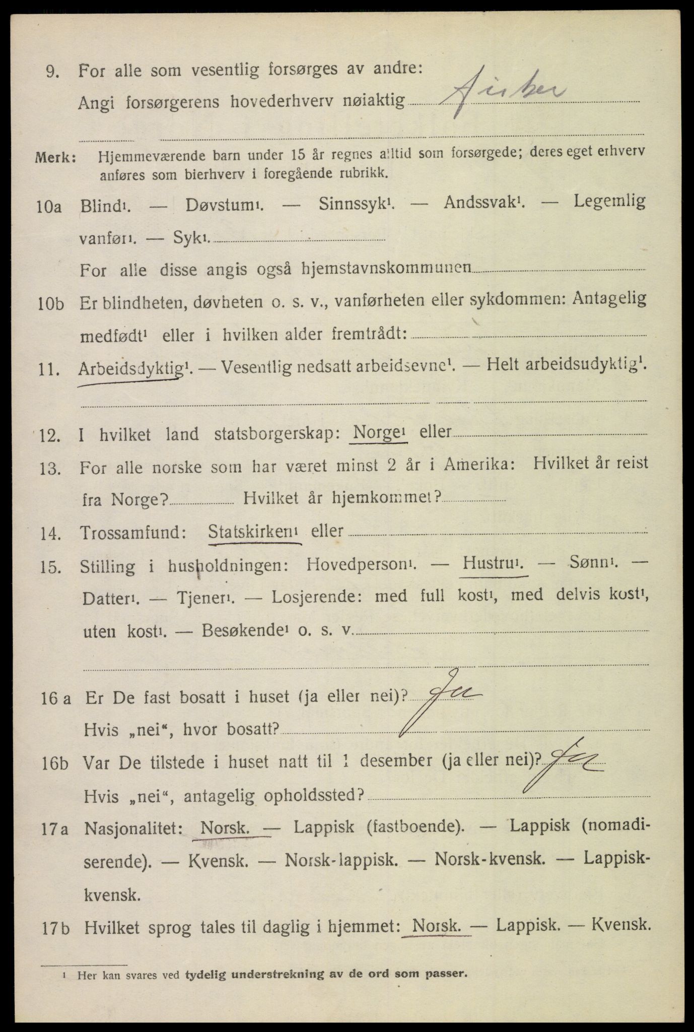 SAT, 1920 census for Borge, 1920, p. 5408