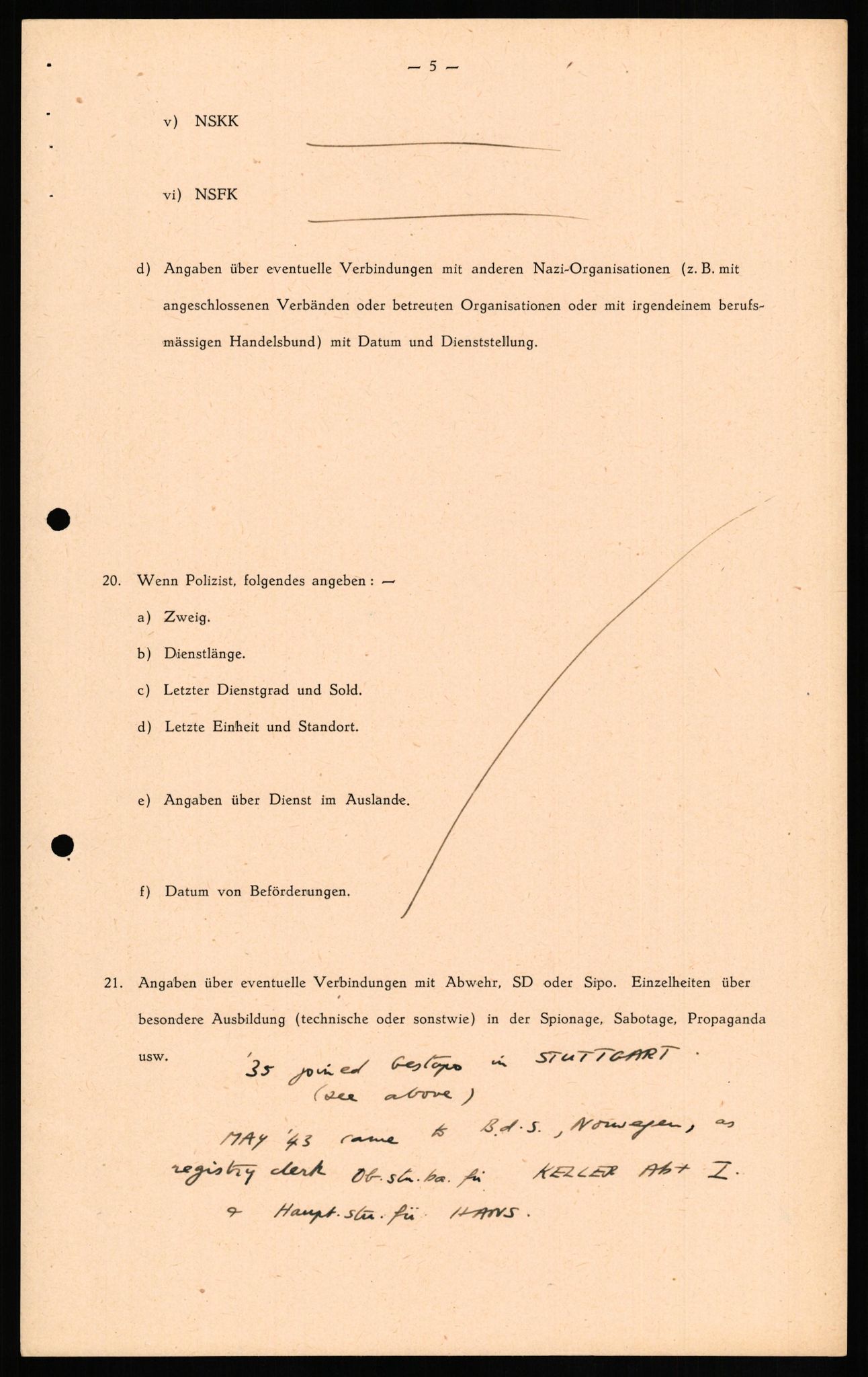 Forsvaret, Forsvarets overkommando II, AV/RA-RAFA-3915/D/Db/L0020: CI Questionaires. Tyske okkupasjonsstyrker i Norge. Tyskere., 1945-1946, p. 506