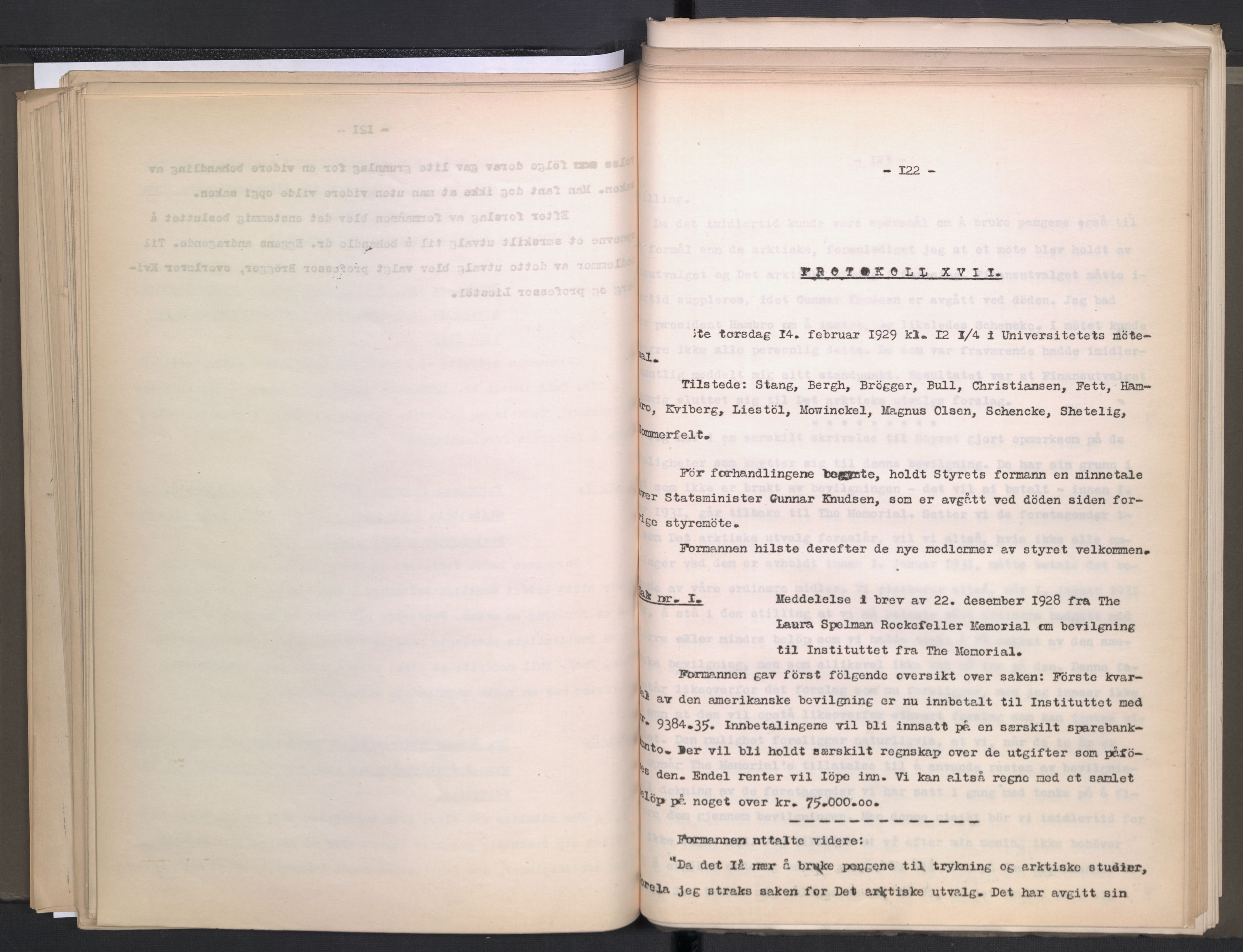 Instituttet for sammenlignende kulturforskning, AV/RA-PA-0424/A/L0005: Styreprotokoll, 1923-1930, p. 121