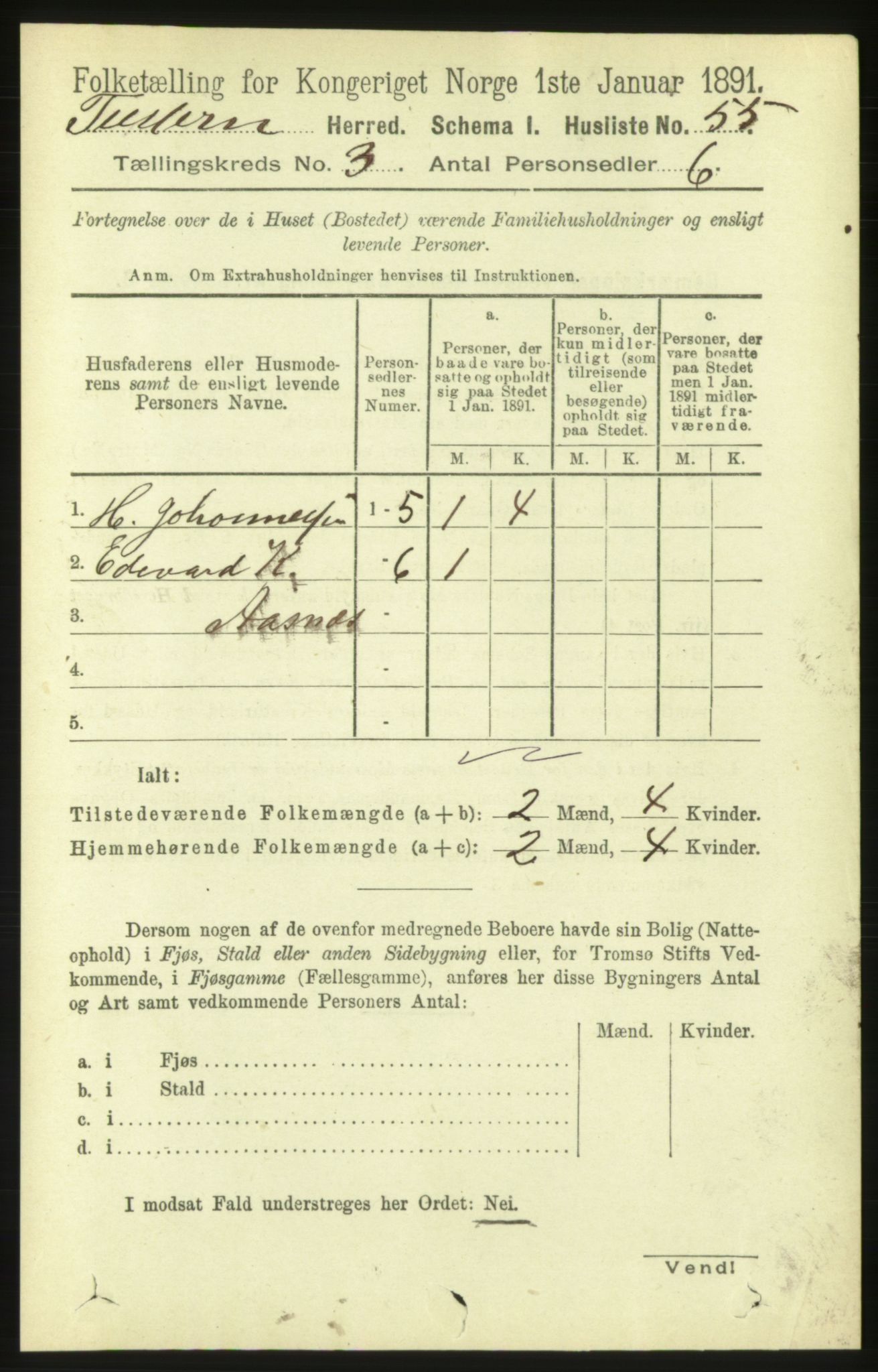 RA, 1891 census for 1572 Tustna, 1891, p. 944