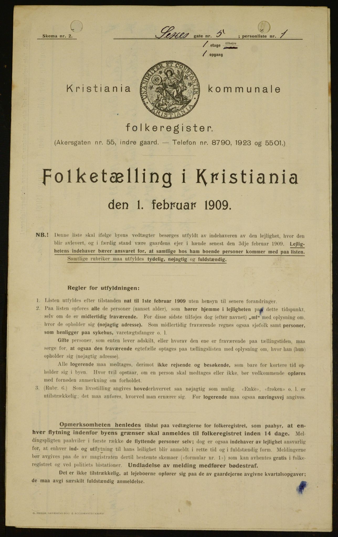 OBA, Municipal Census 1909 for Kristiania, 1909, p. 85978
