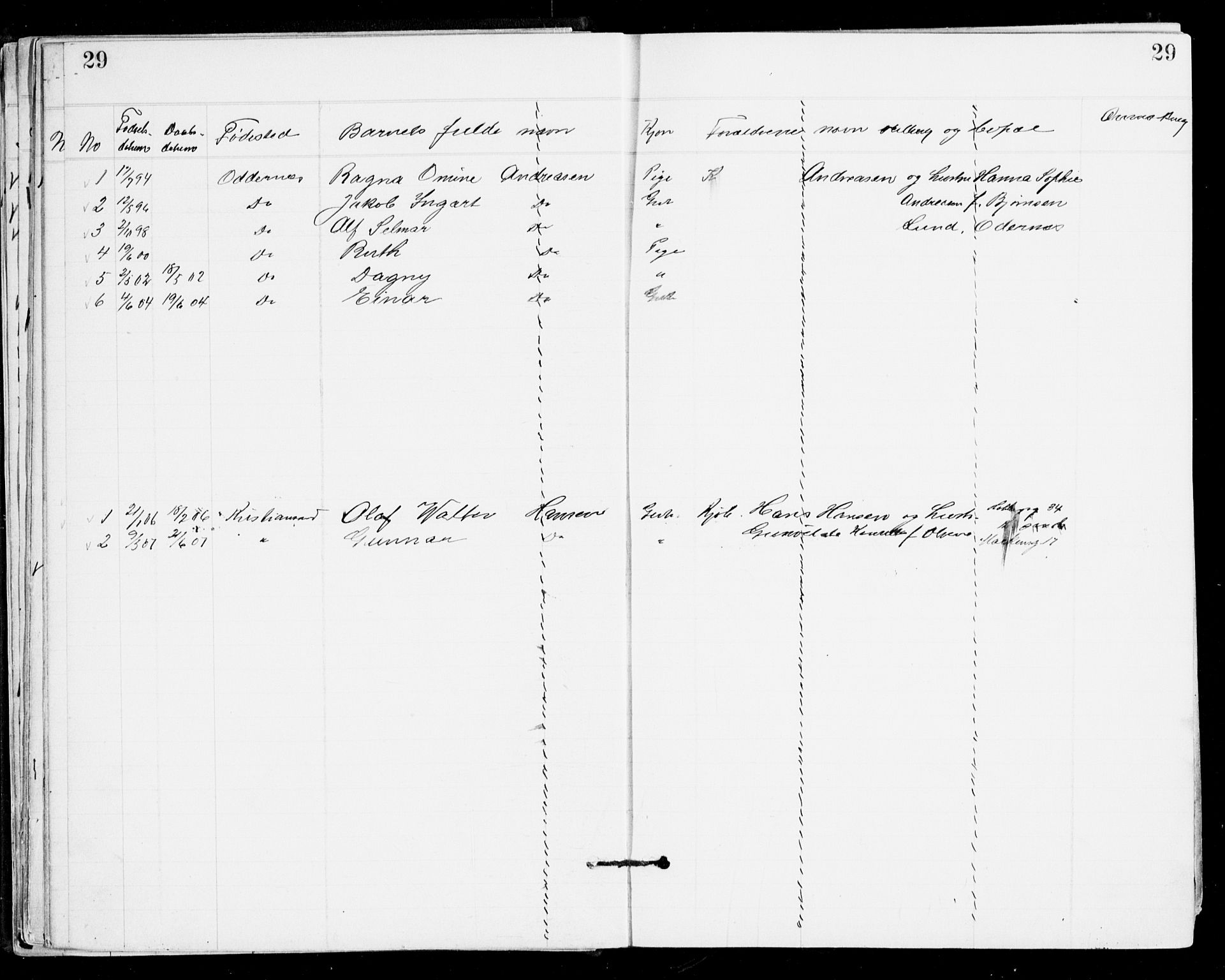 Den evangelisk-lutherske frikirke, Kristiansand, AV/SAK-1292-0017/F/Fa/L0002: Dissenter register no. F 10, 1889-1892, p. 29