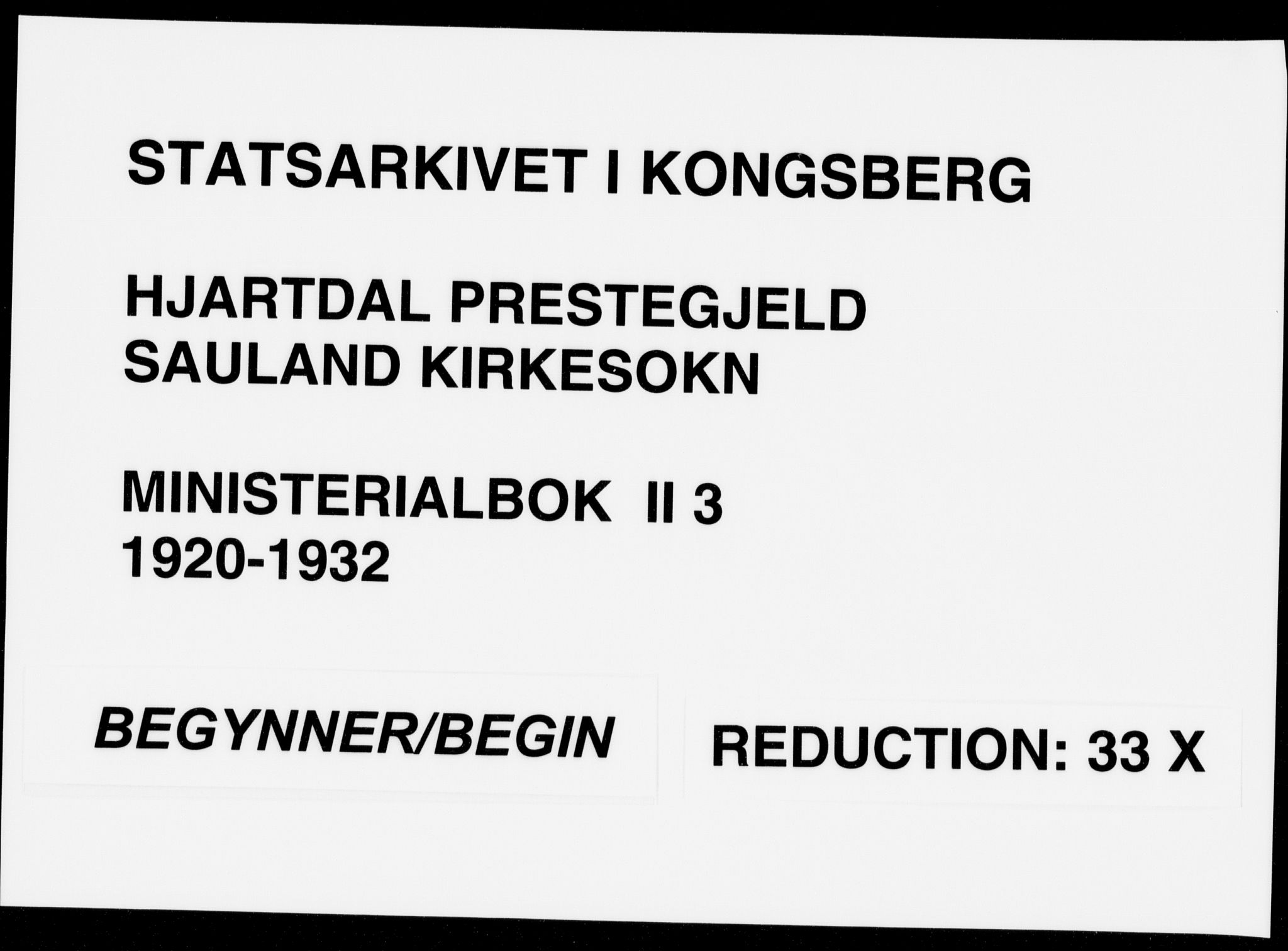 Hjartdal kirkebøker, SAKO/A-270/F/Fb/L0003: Parish register (official) no. II 3, 1920-1932