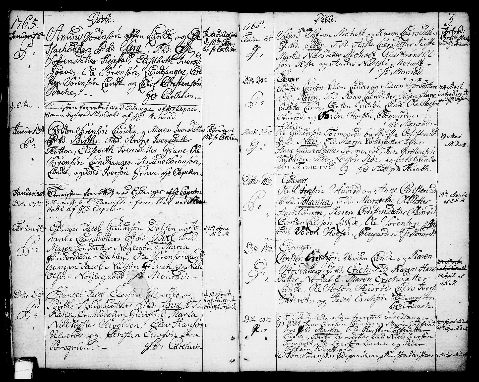 Eidanger kirkebøker, SAKO/A-261/F/Fa/L0006: Parish register (official) no. 6, 1764-1814, p. 3