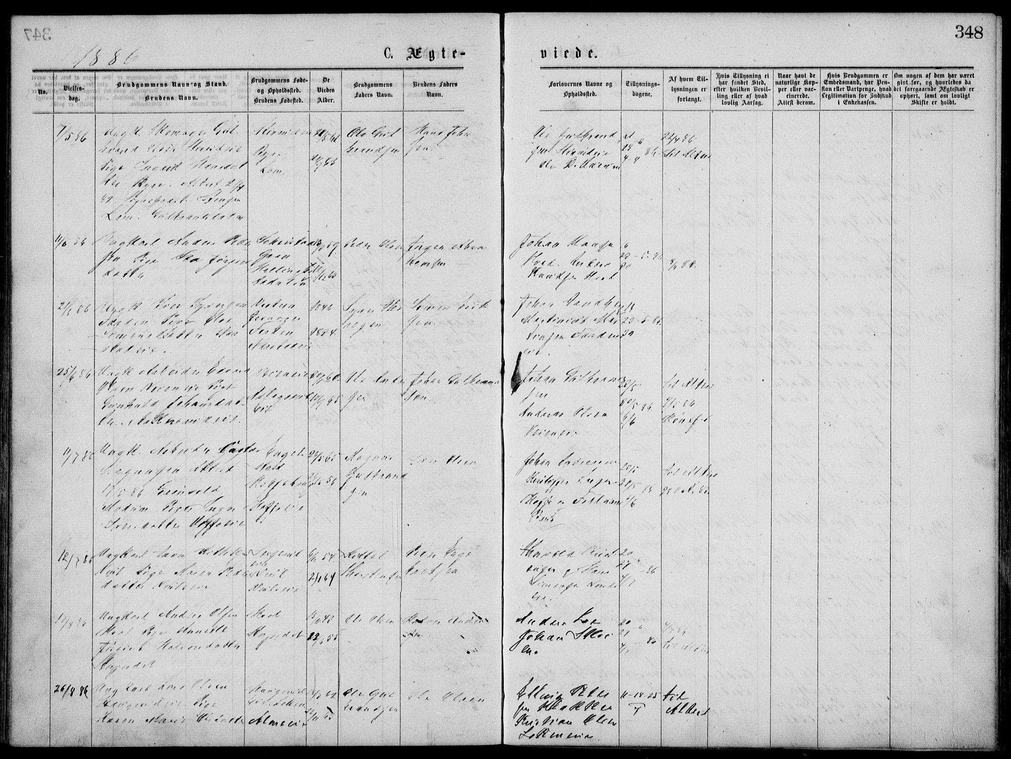 Norderhov kirkebøker, SAKO/A-237/G/Gb/L0001: Parish register (copy) no. II 1, 1876-1899, p. 348