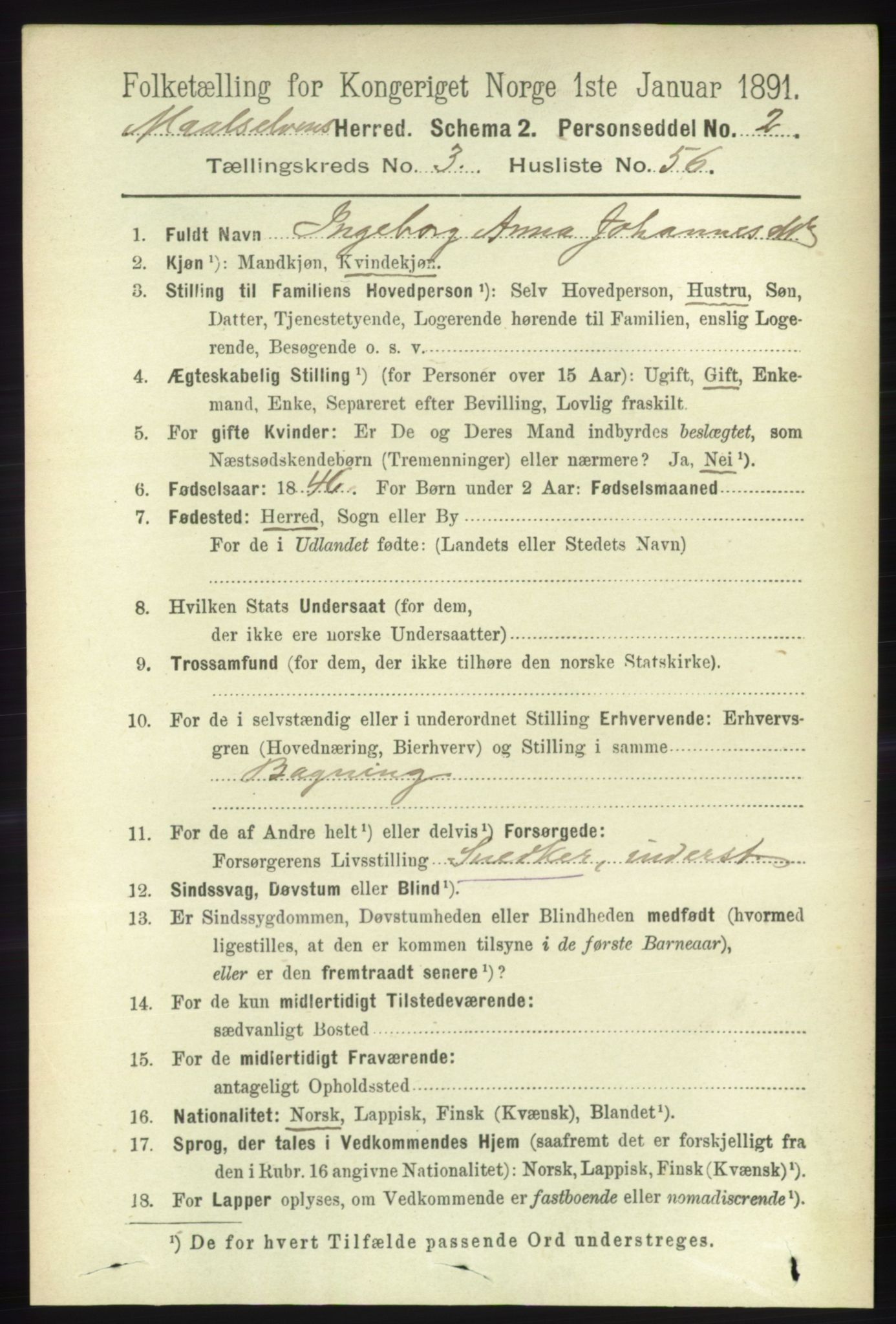 RA, 1891 census for 1924 Målselv, 1891, p. 983