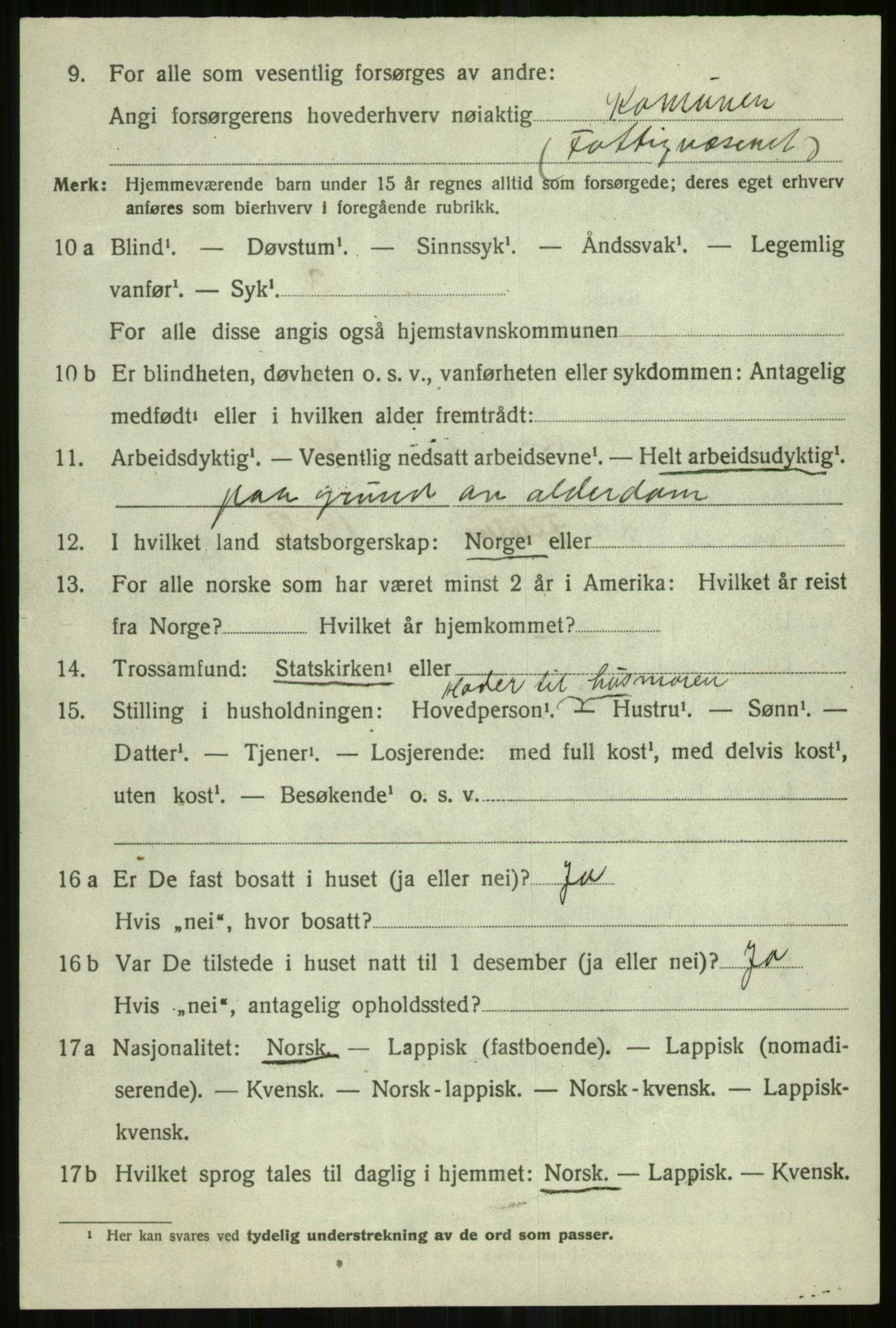 SATØ, 1920 census for Skjervøy, 1920, p. 2434