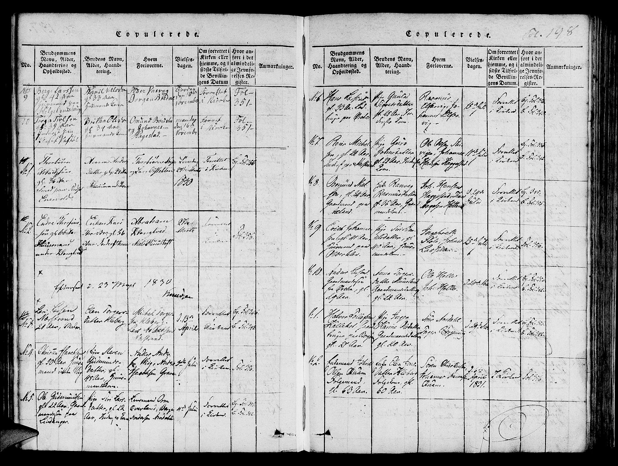 Nedstrand sokneprestkontor, SAST/A-101841/01/IV: Parish register (official) no. A 6, 1816-1838, p. 198
