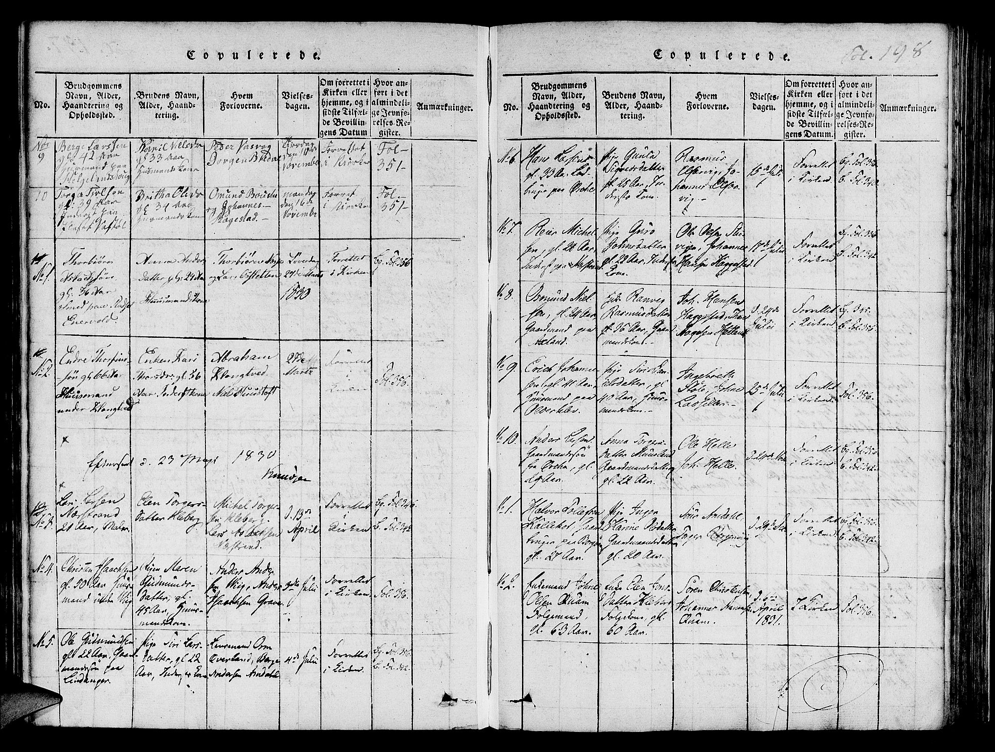 Nedstrand sokneprestkontor, AV/SAST-A-101841/01/IV: Parish register (official) no. A 6, 1816-1838, p. 198