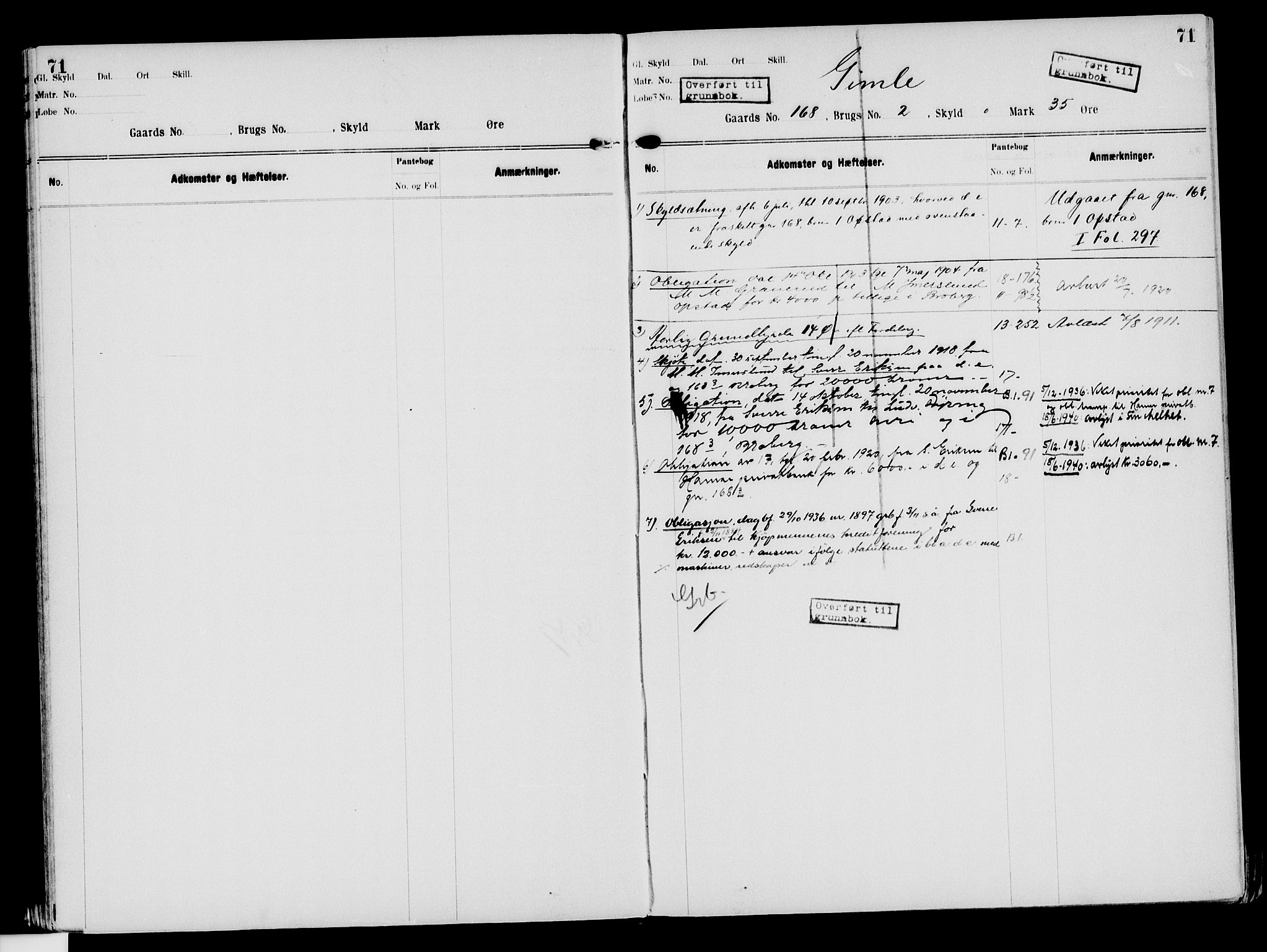 Nord-Hedmark sorenskriveri, SAH/TING-012/H/Ha/Had/Hade/L0003: Mortgage register no. 4.3, 1899-1940, p. 71