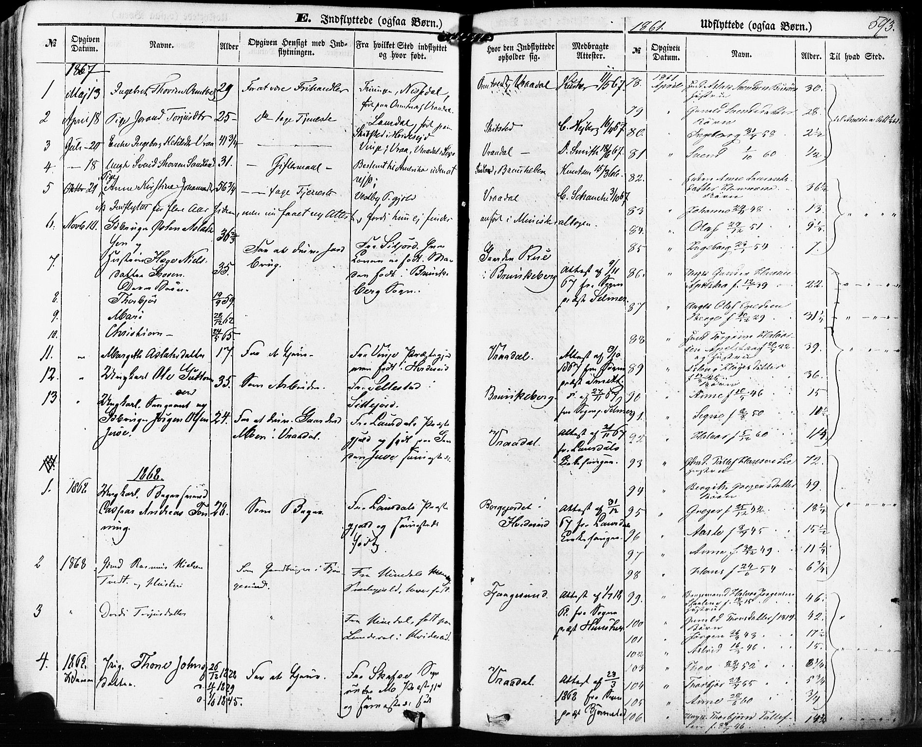 Kviteseid kirkebøker, AV/SAKO-A-276/F/Fa/L0007: Parish register (official) no. I 7, 1859-1881, p. 593