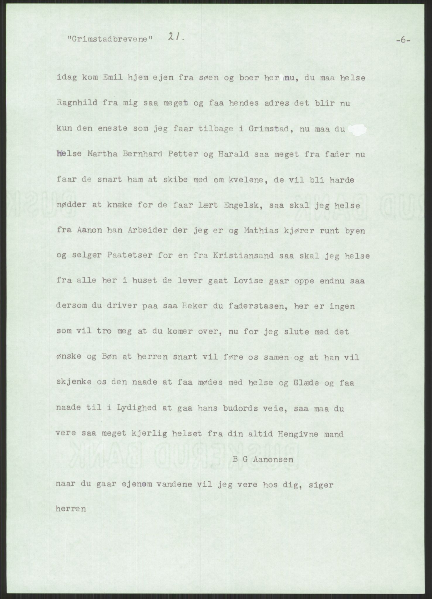 Samlinger til kildeutgivelse, Amerikabrevene, AV/RA-EA-4057/F/L0025: Innlån fra Aust-Agder: Aust-Agder-Arkivet, Grimstadbrevene, 1838-1914, p. 213