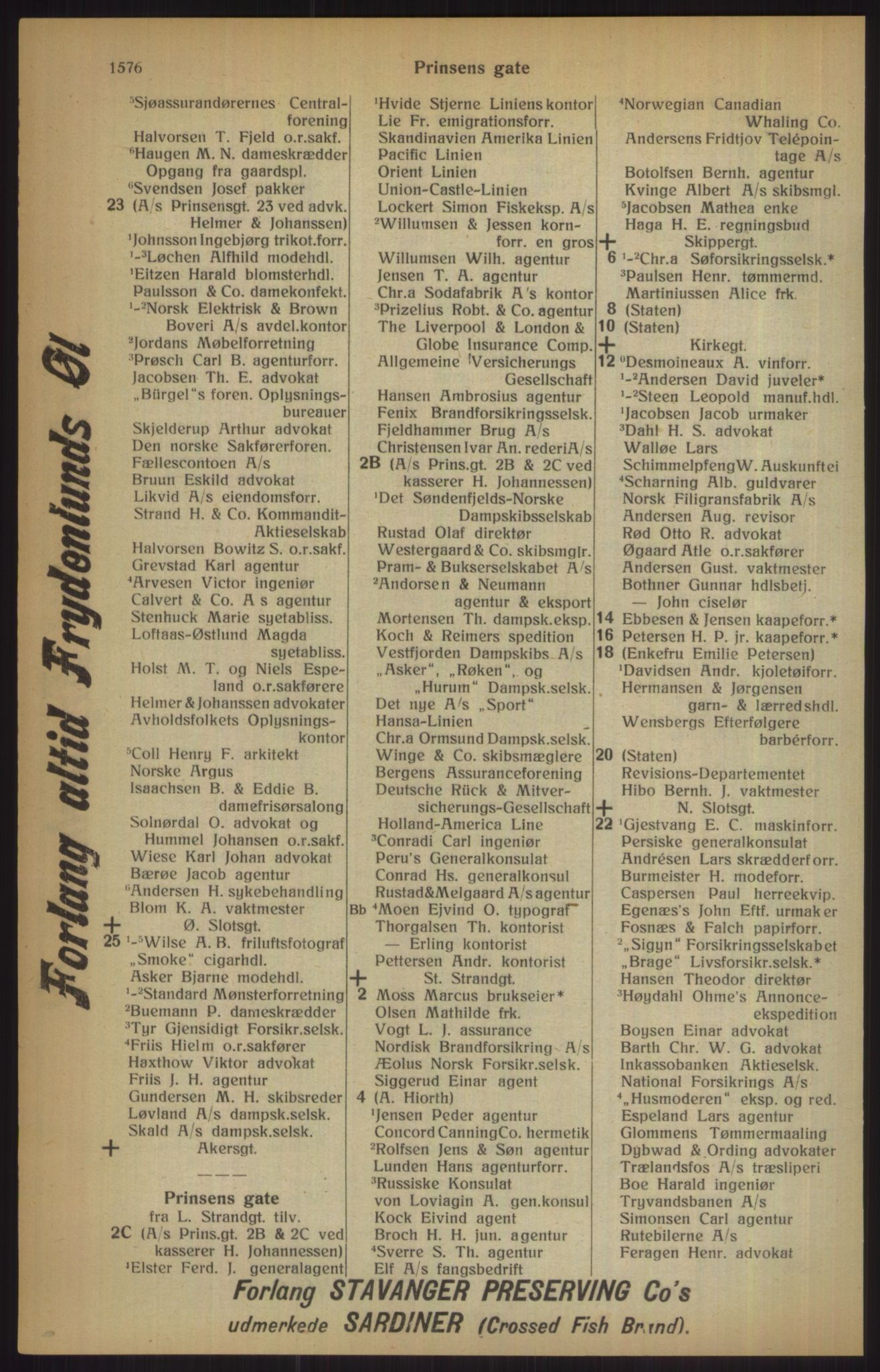 Kristiania/Oslo adressebok, PUBL/-, 1915, p. 1576