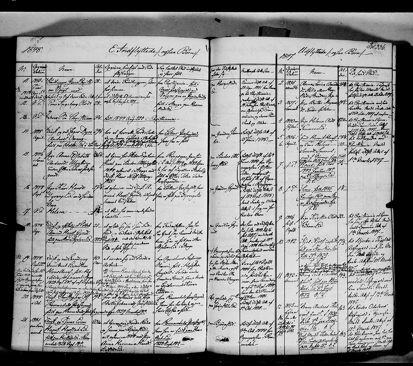 Stange prestekontor, SAH/PREST-002/K/L0011: Parish register (official) no. 11, 1846-1852, p. 336