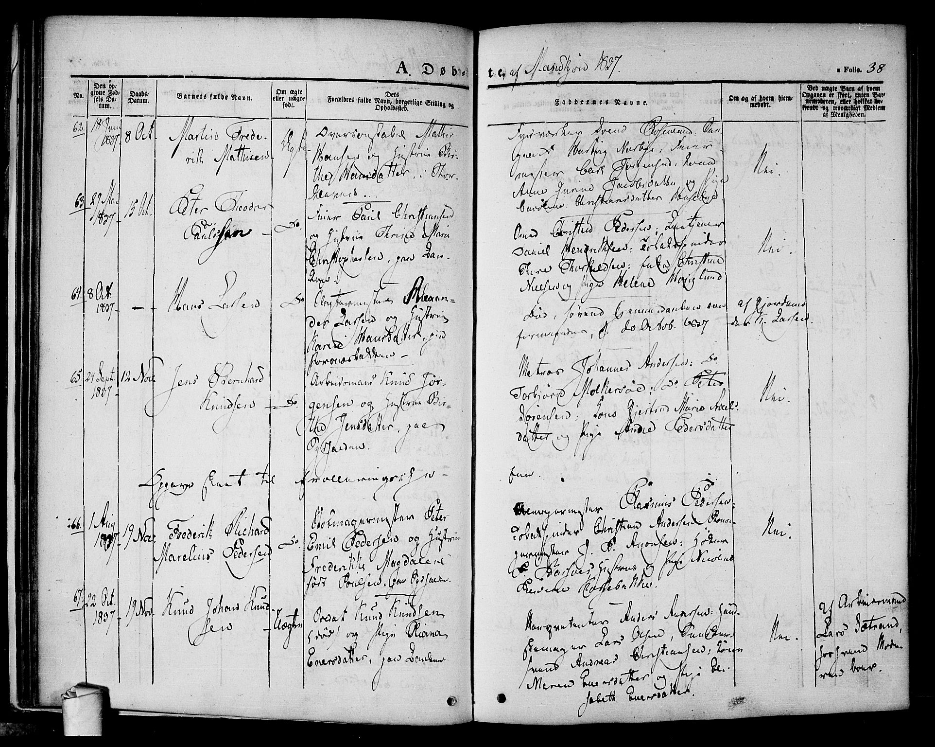 Halden prestekontor Kirkebøker, AV/SAO-A-10909/F/Fa/L0005: Parish register (official) no. I 5, 1834-1845, p. 38