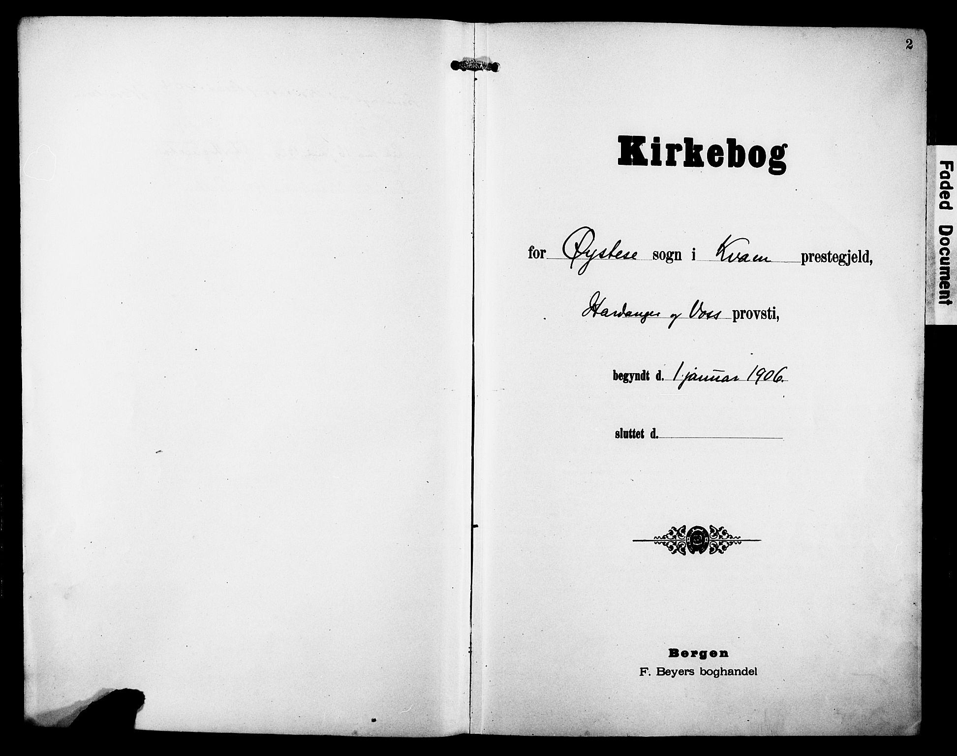 Kvam sokneprestembete, SAB/A-76201/H/Hab: Parish register (copy) no. C 4, 1906-1931, p. 2