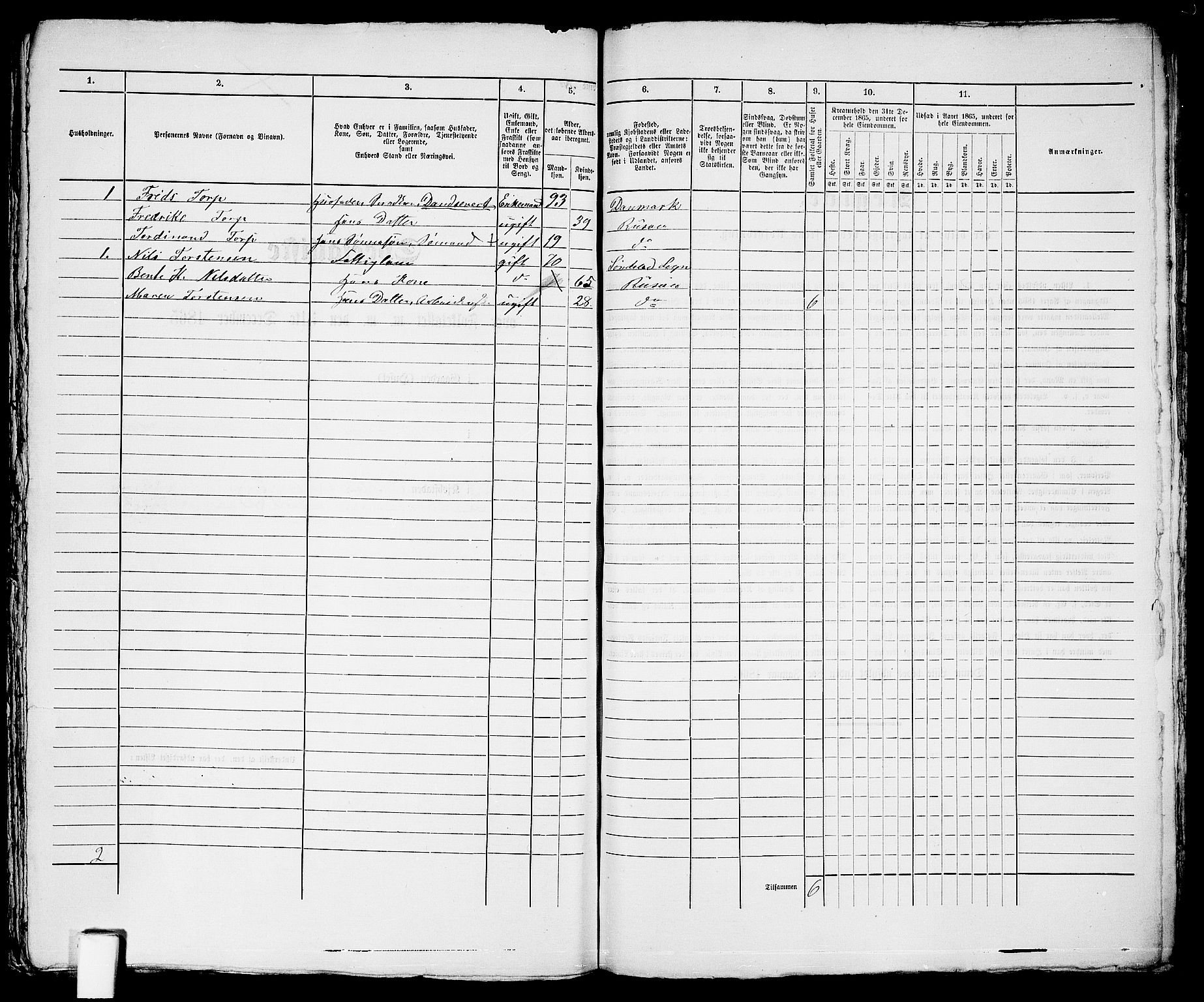 RA, 1865 census for Risør/Risør, 1865, p. 670