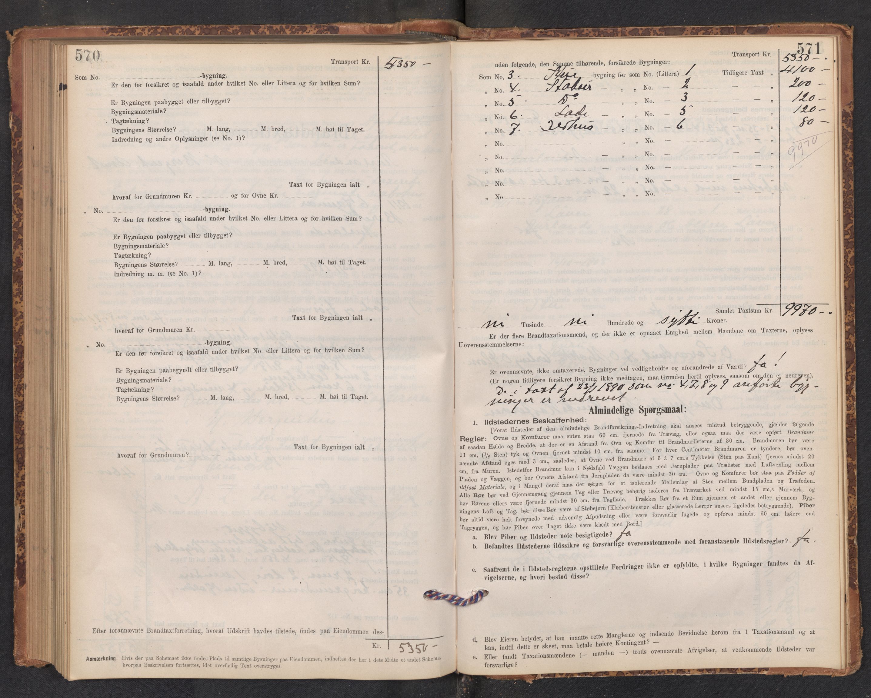 Lensmannen i Aurland, AV/SAB-A-26401/0012/L0004: Branntakstprotokoll, skjematakst, 1895-1911, p. 570-571