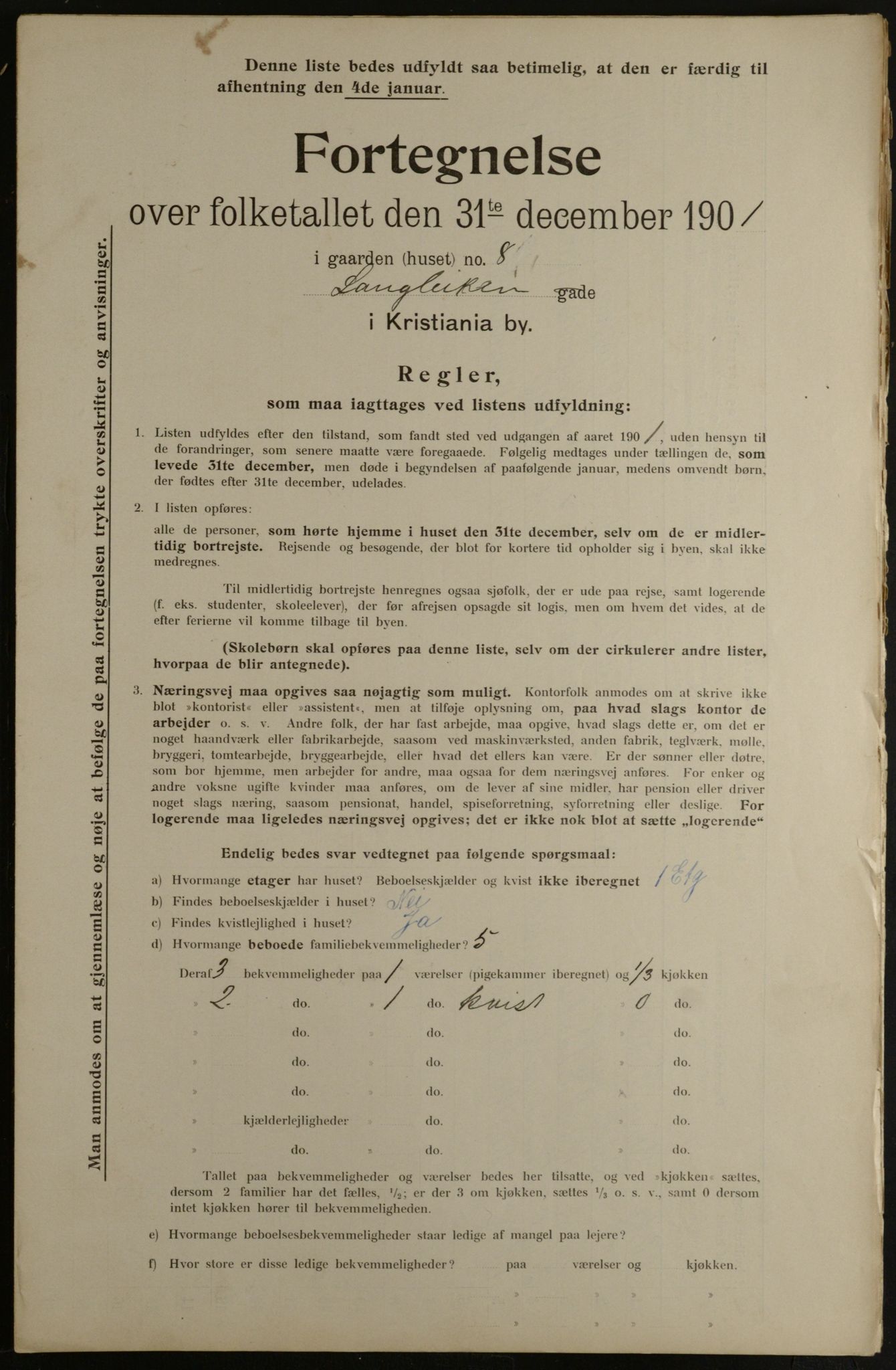 OBA, Municipal Census 1901 for Kristiania, 1901, p. 8807