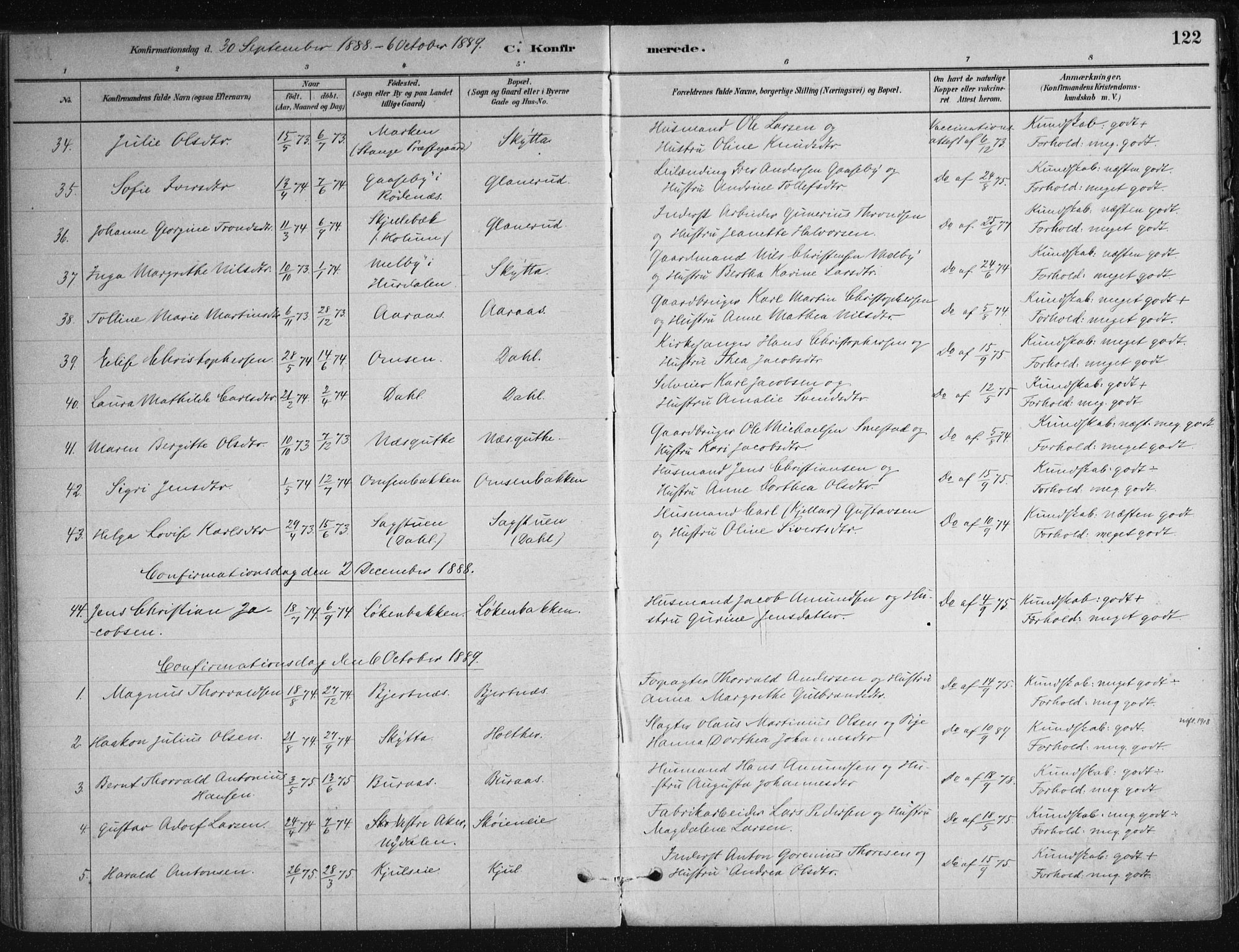 Nittedal prestekontor Kirkebøker, SAO/A-10365a/F/Fa/L0007: Parish register (official) no. I 7, 1879-1901, p. 122