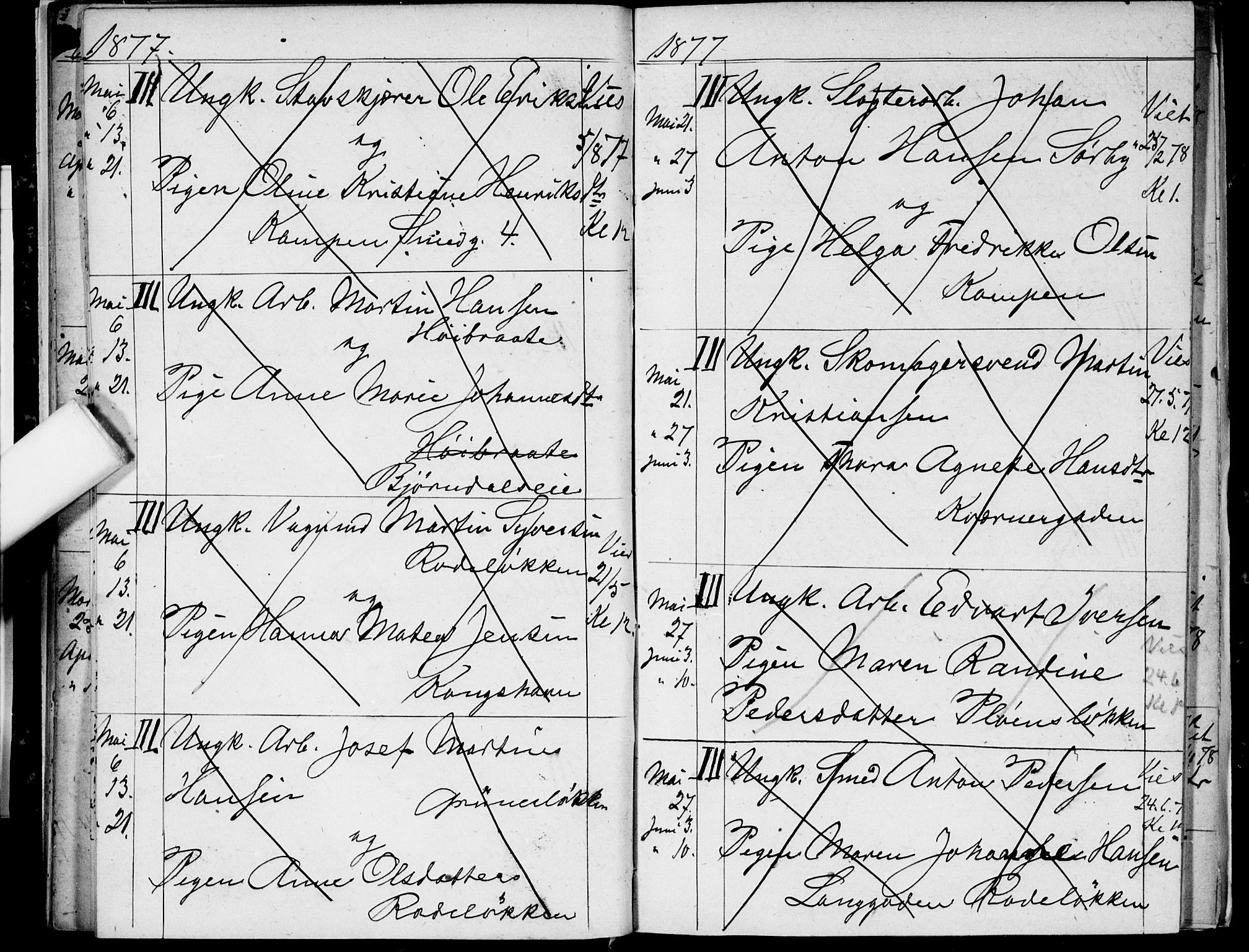 Østre Aker prestekontor Kirkebøker, AV/SAO-A-10840/H/Ha/L0003: Banns register no. I 3, 1873-1878