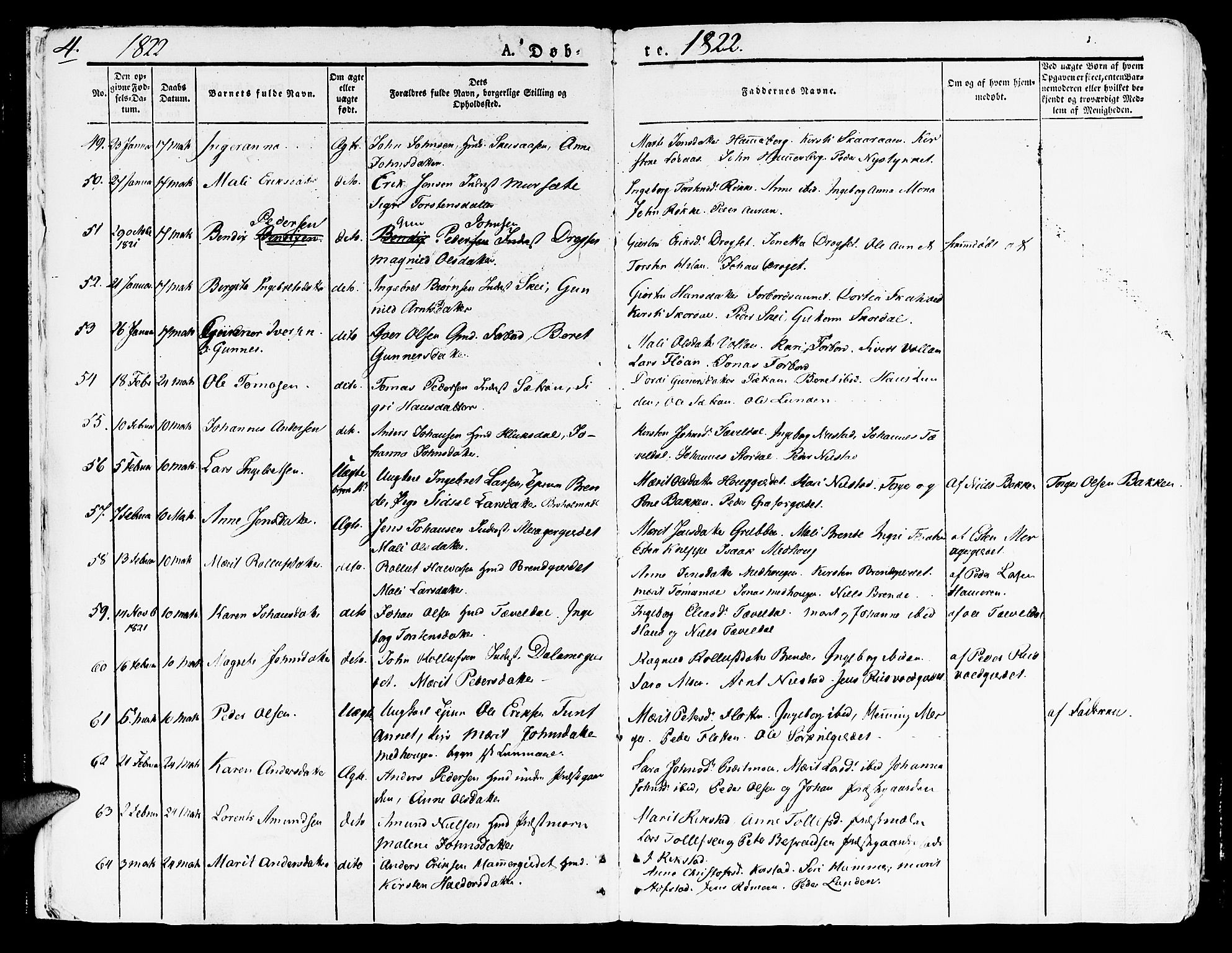 Ministerialprotokoller, klokkerbøker og fødselsregistre - Nord-Trøndelag, SAT/A-1458/709/L0070: Parish register (official) no. 709A10, 1820-1832, p. 4