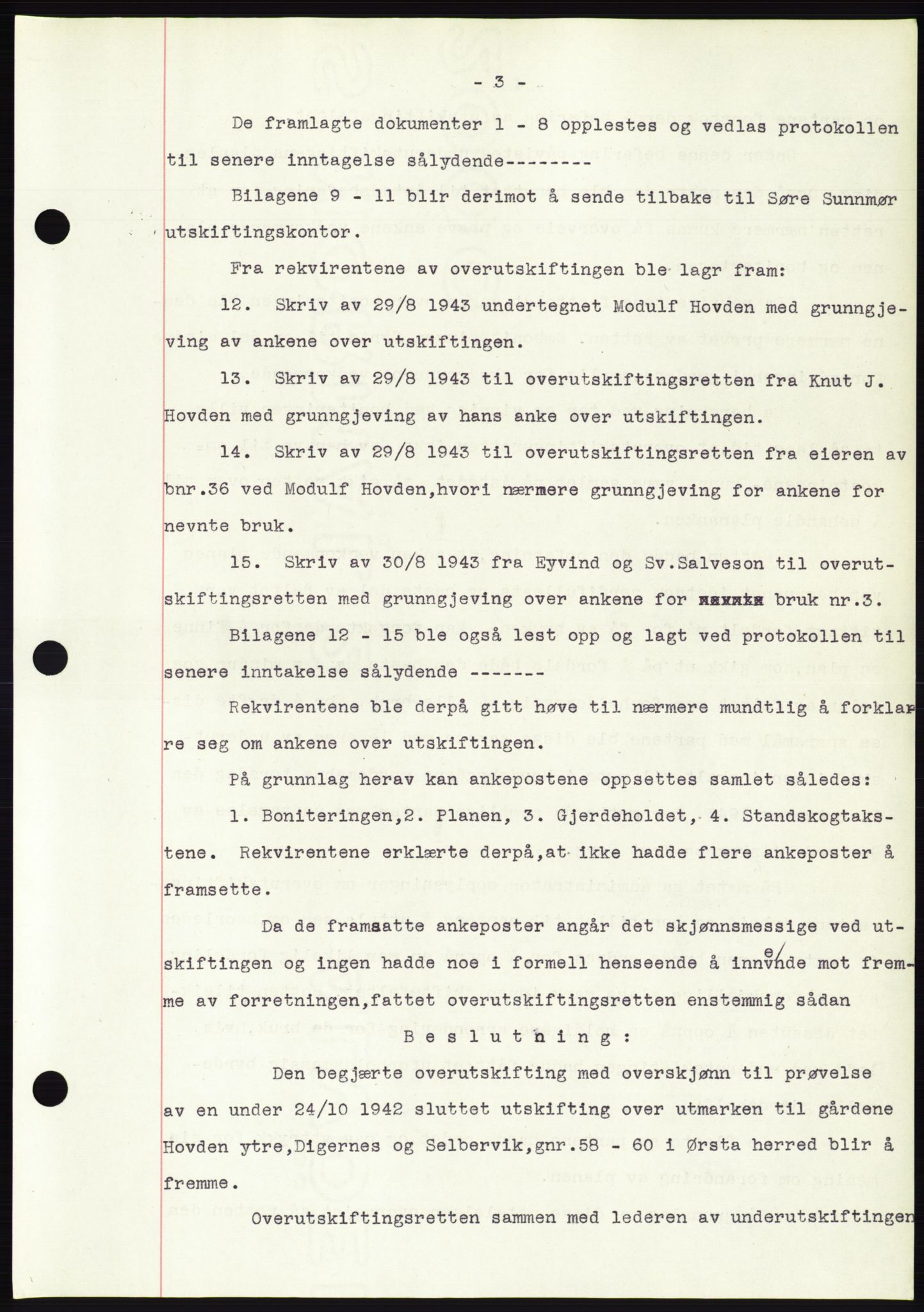 Søre Sunnmøre sorenskriveri, AV/SAT-A-4122/1/2/2C/L0077: Mortgage book no. 3A, 1945-1946, Diary no: : 94/1945