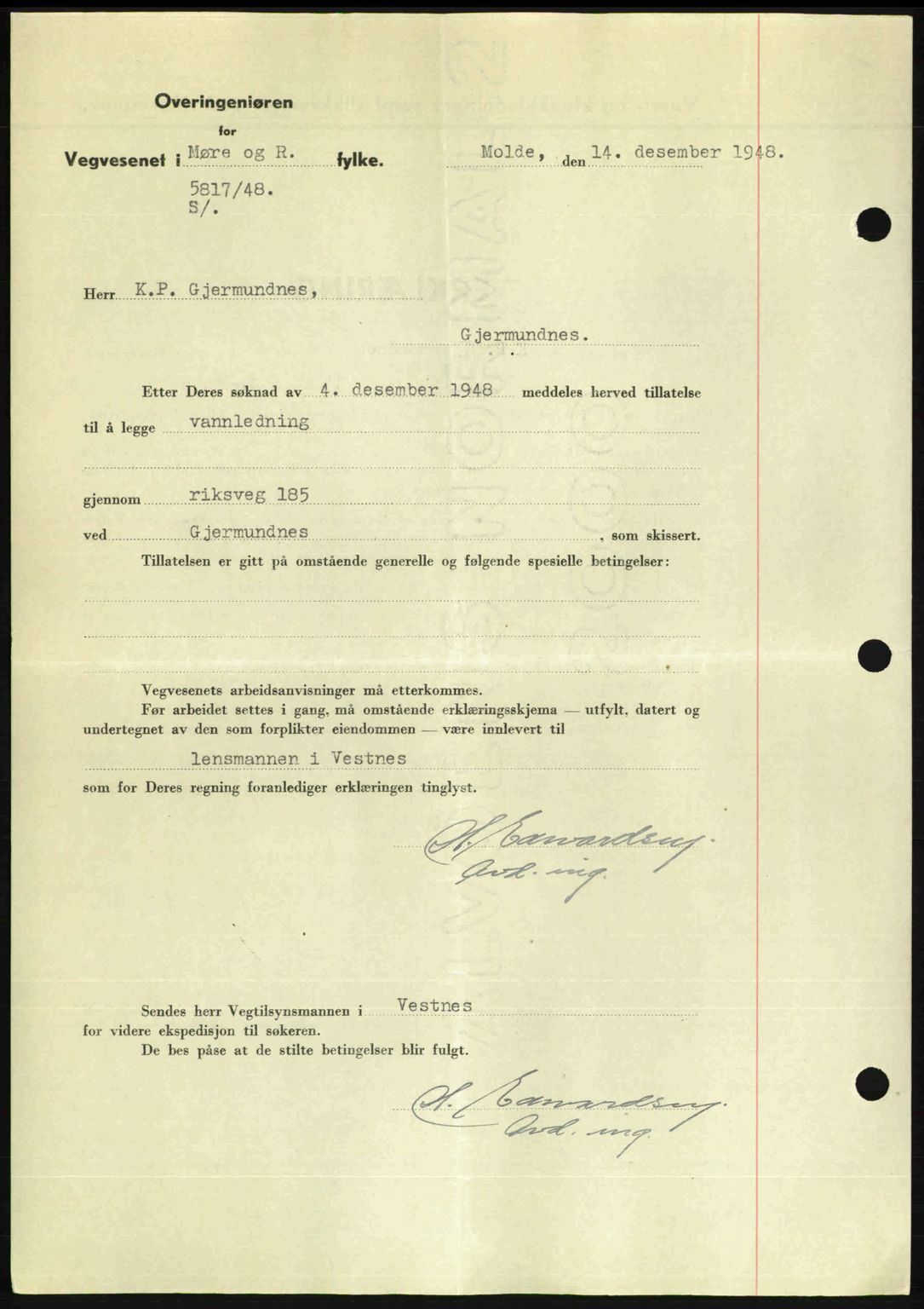 Romsdal sorenskriveri, AV/SAT-A-4149/1/2/2C: Mortgage book no. A28, 1948-1949, Diary no: : 3379/1948