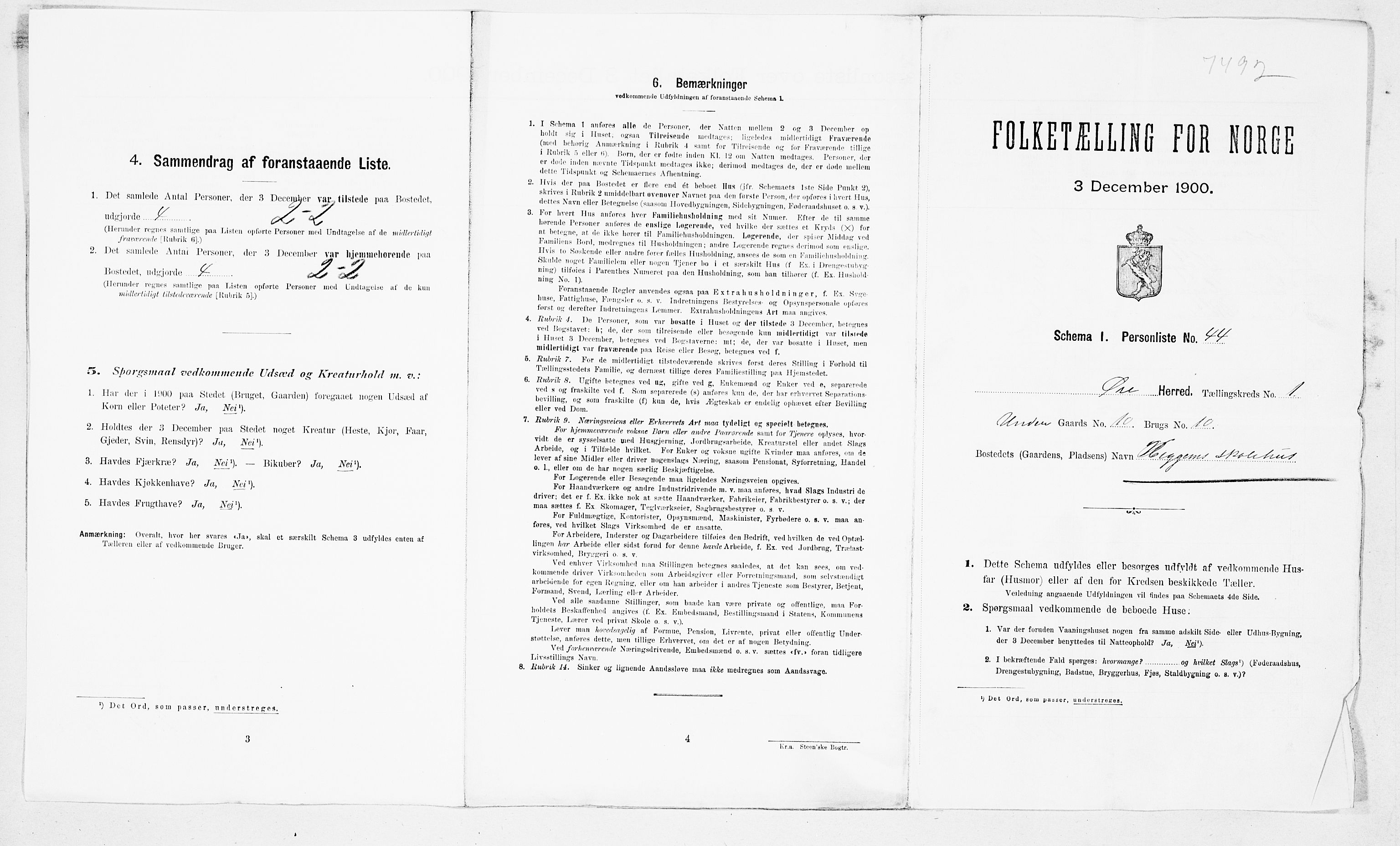 SAT, 1900 census for Øre, 1900, p. 18