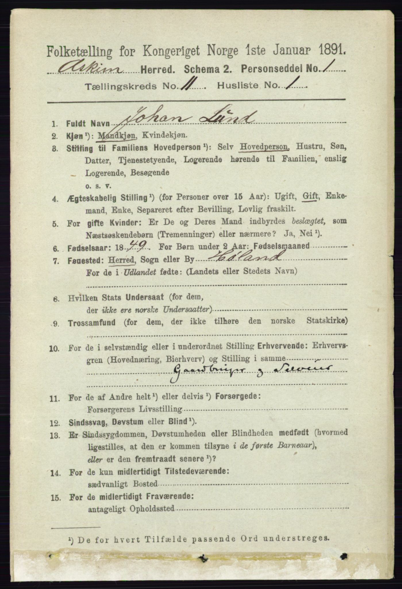 RA, 1891 census for 0124 Askim, 1891, p. 1741