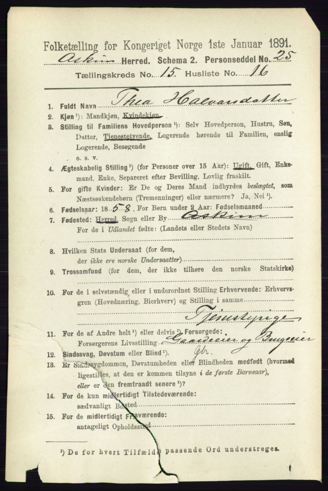 RA, 1891 census for 0124 Askim, 1891, p. 2598