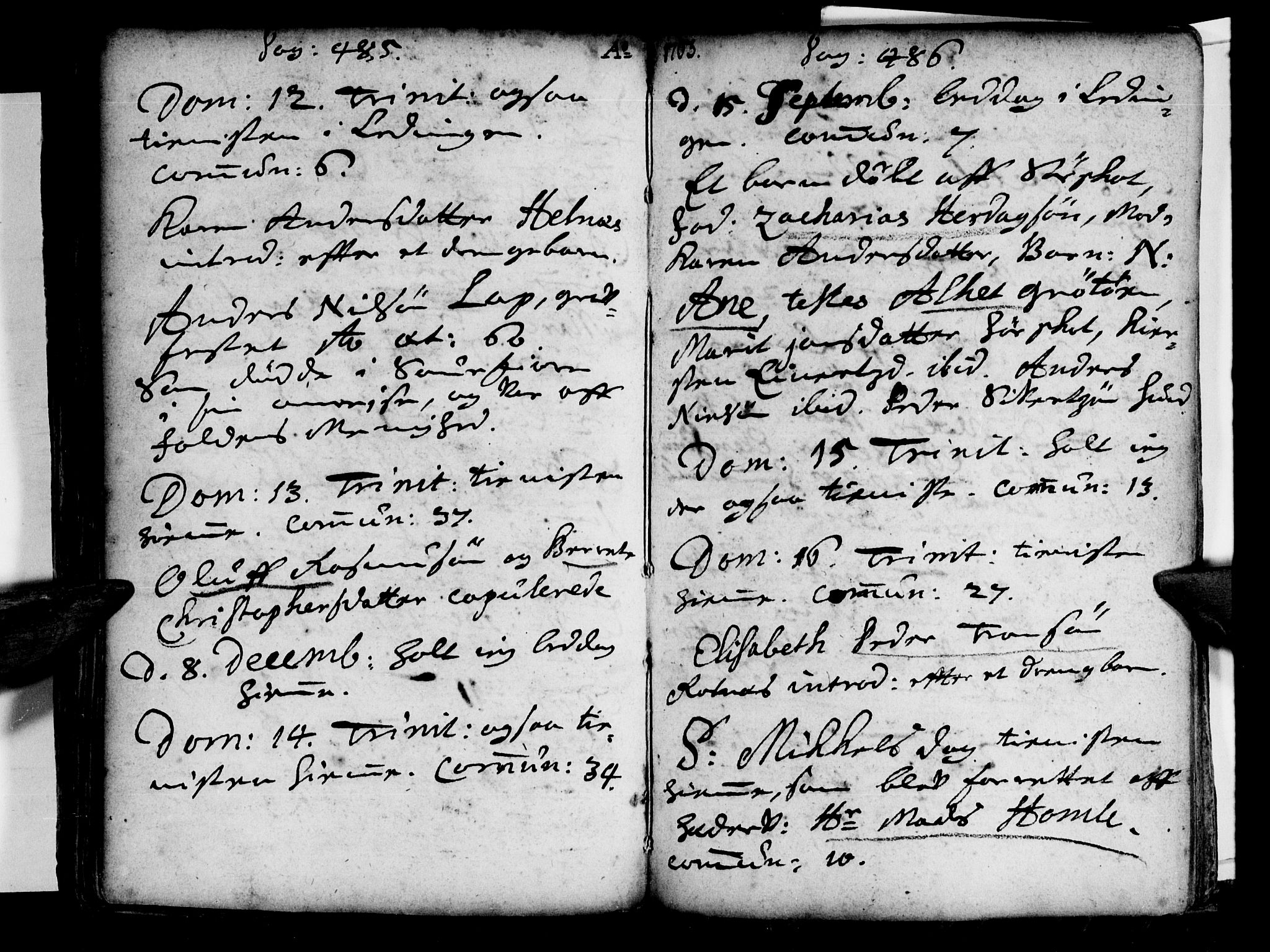 Ministerialprotokoller, klokkerbøker og fødselsregistre - Nordland, AV/SAT-A-1459/855/L0793: Parish register (official) no. 855A01, 1686-1712, p. 485-486