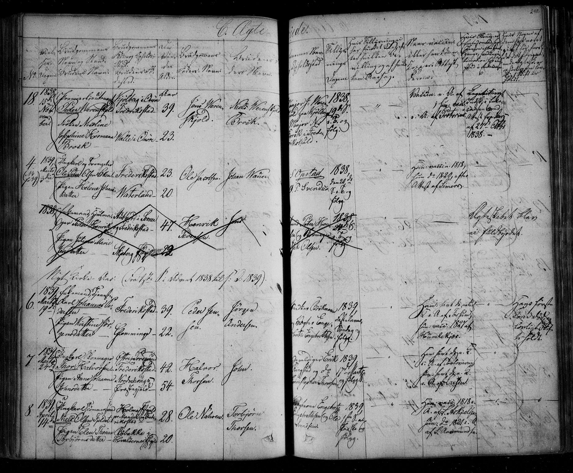 Fredrikstad prestekontor Kirkebøker, AV/SAO-A-11082/F/Fa/L0005: Parish register (official) no. 5, 1835-1856, p. 240