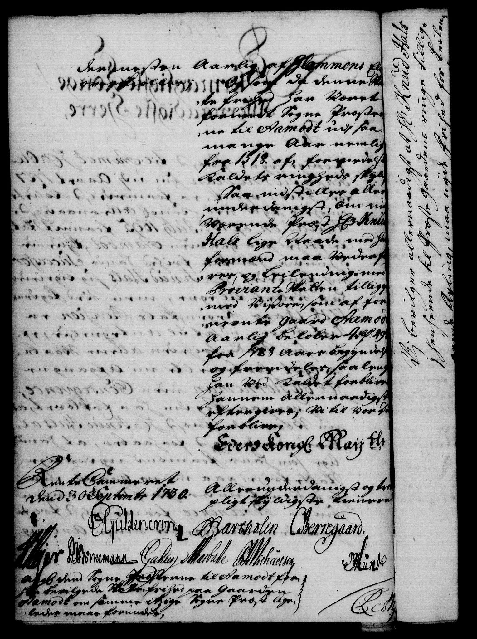 Rentekammeret, Kammerkanselliet, RA/EA-3111/G/Gf/Gfa/L0013: Norsk relasjons- og resolusjonsprotokoll (merket RK 52.13), 1730, p. 587