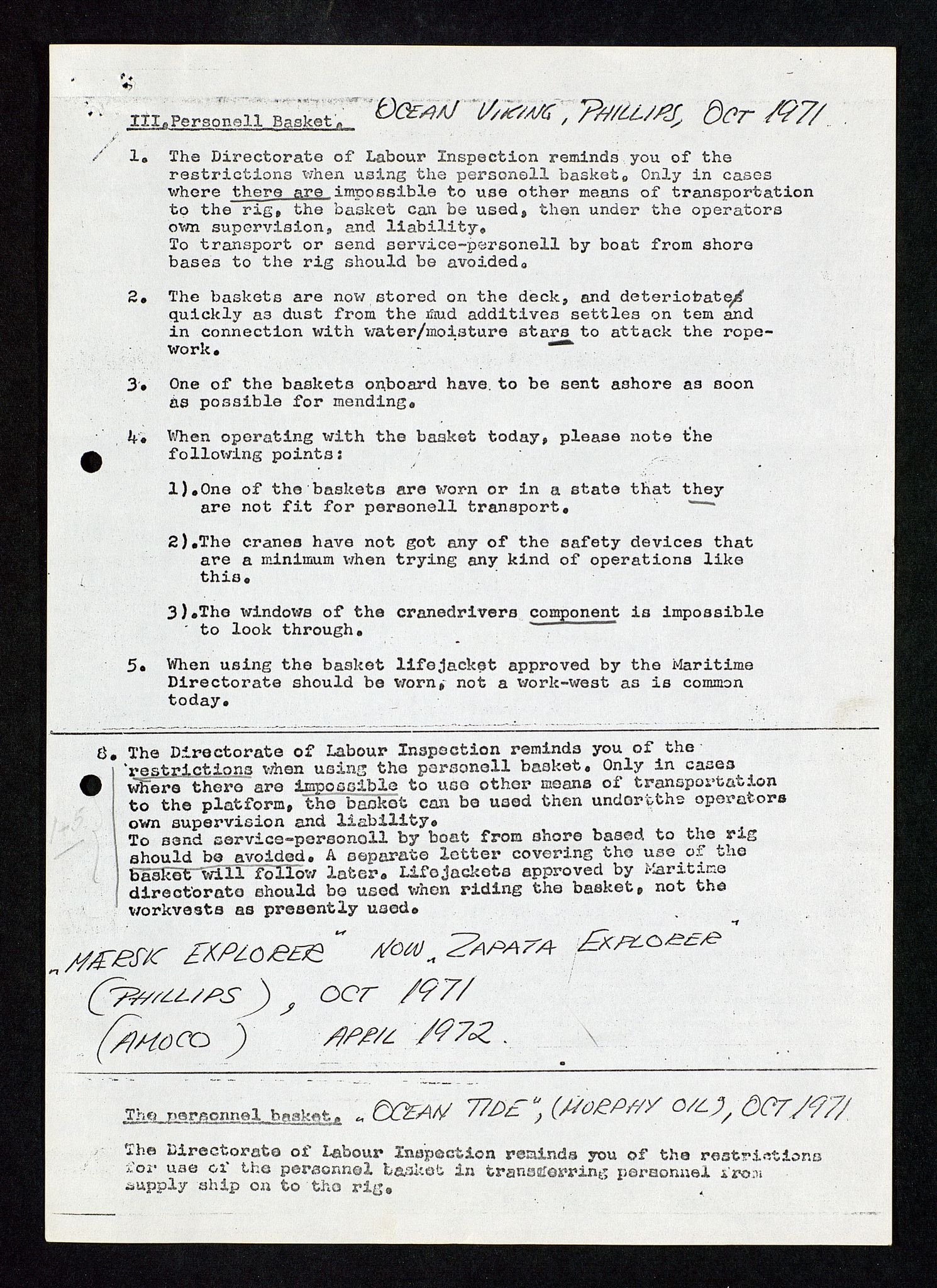 Industridepartementet, Oljekontoret, AV/SAST-A-101348/Da/L0013: Arkivnøkkel 798 Kart, posisjonering, verneregister, div. ang personell, 1965-1973, p. 302