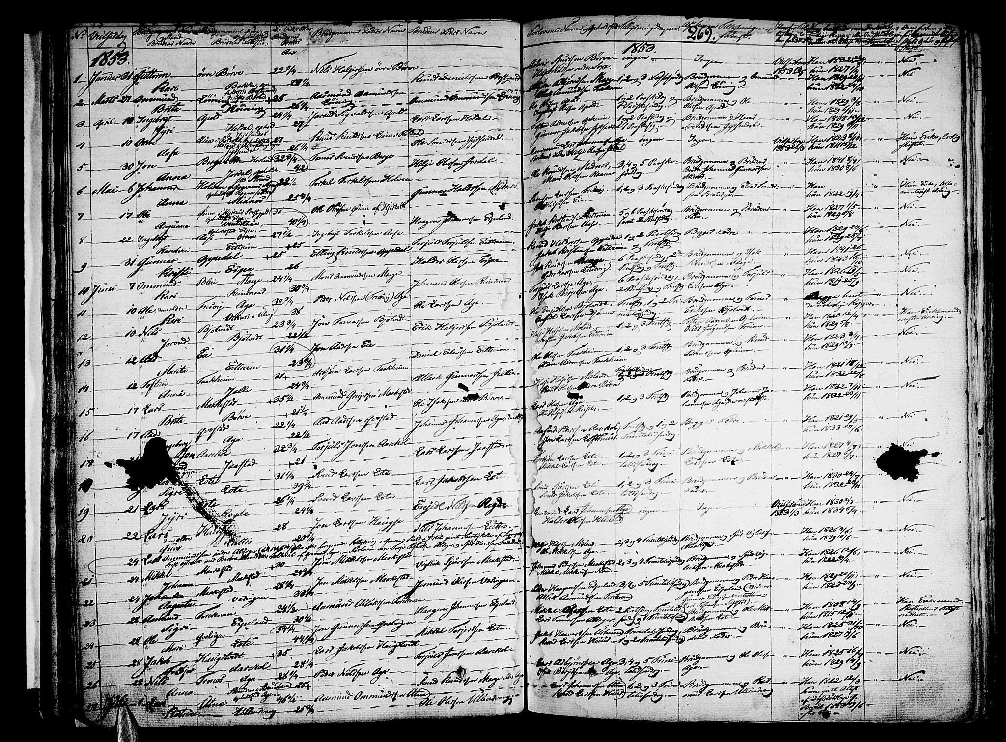 Ullensvang sokneprestembete, AV/SAB-A-78701/H/Haa: Parish register (official) no. A 10, 1825-1853, p. 269