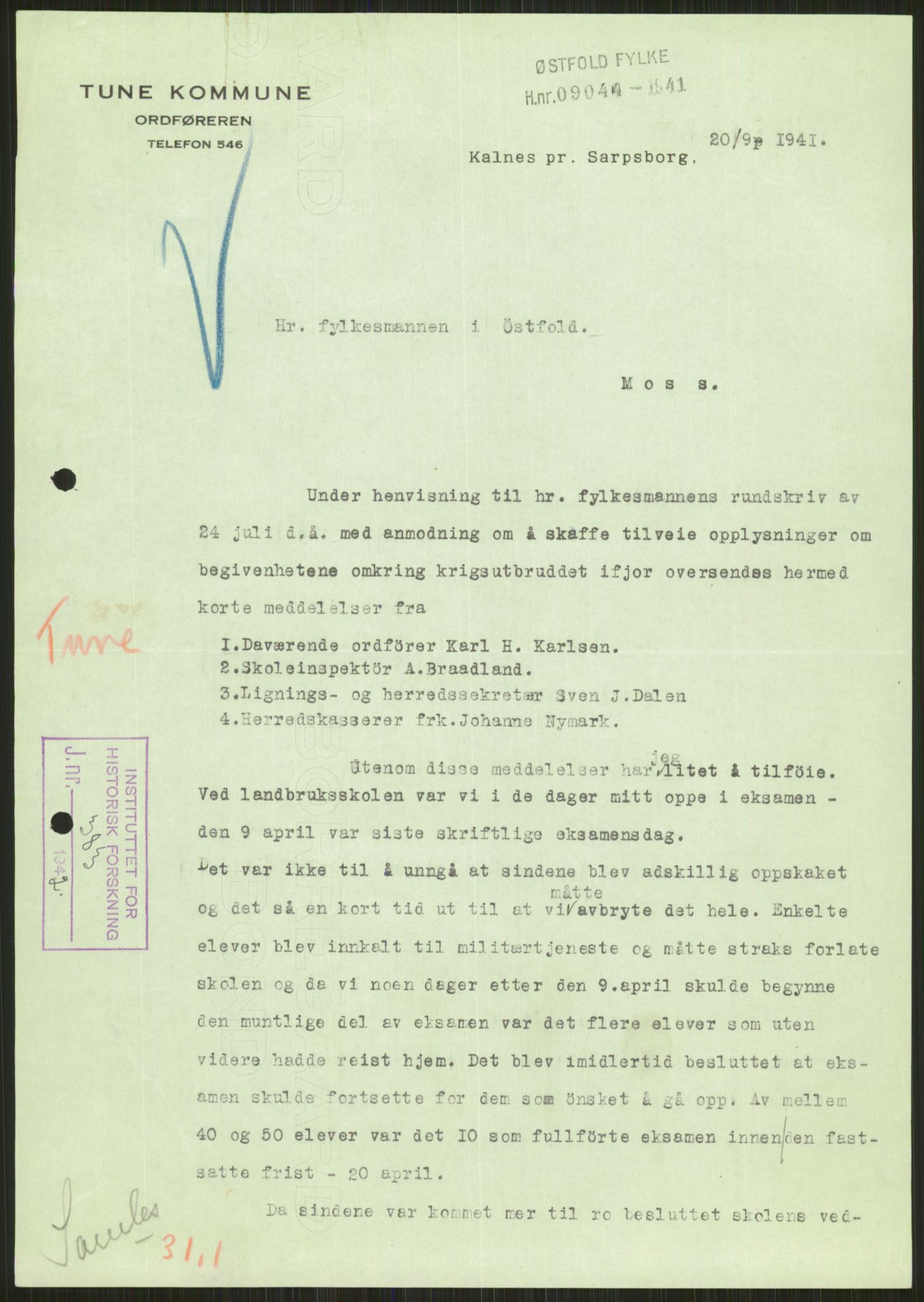 Forsvaret, Forsvarets krigshistoriske avdeling, RA/RAFA-2017/Y/Ya/L0013: II-C-11-31 - Fylkesmenn.  Rapporter om krigsbegivenhetene 1940., 1940, p. 185