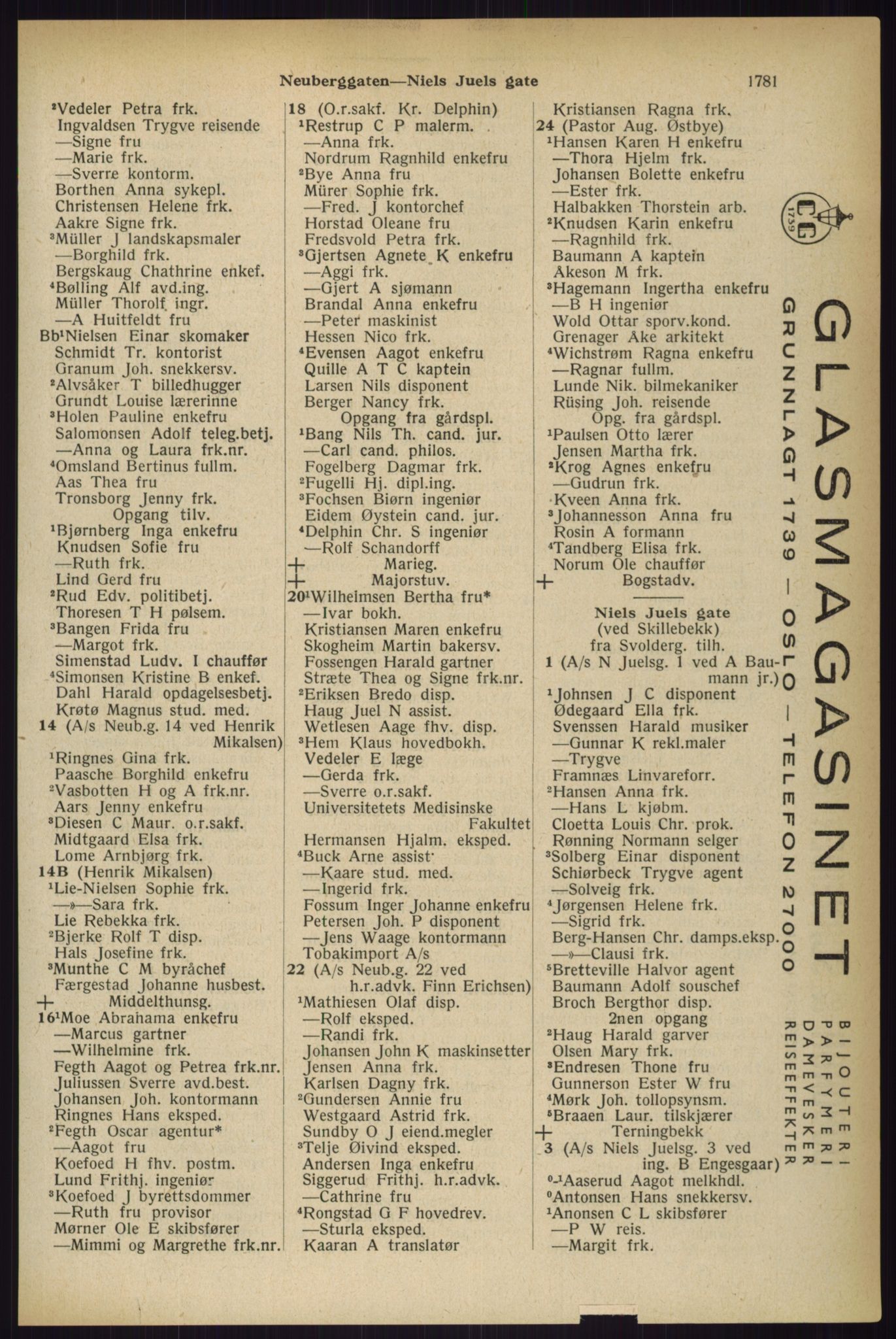 Kristiania/Oslo adressebok, PUBL/-, 1933, p. 1781