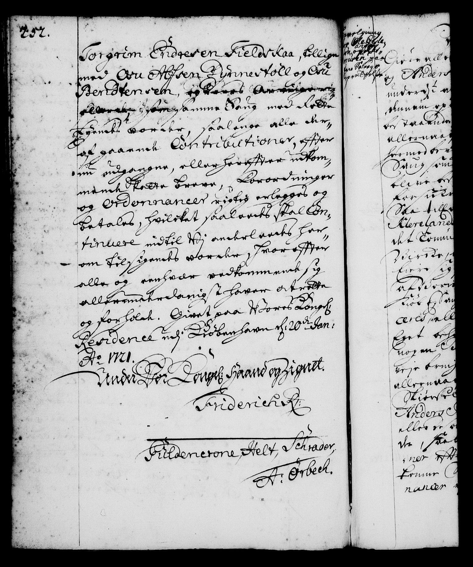 Rentekammeret, Kammerkanselliet, RA/EA-3111/G/Gg/Gga/L0001: Norsk ekspedisjonsprotokoll med register (merket RK 53.1), 1720-1723, p. 252