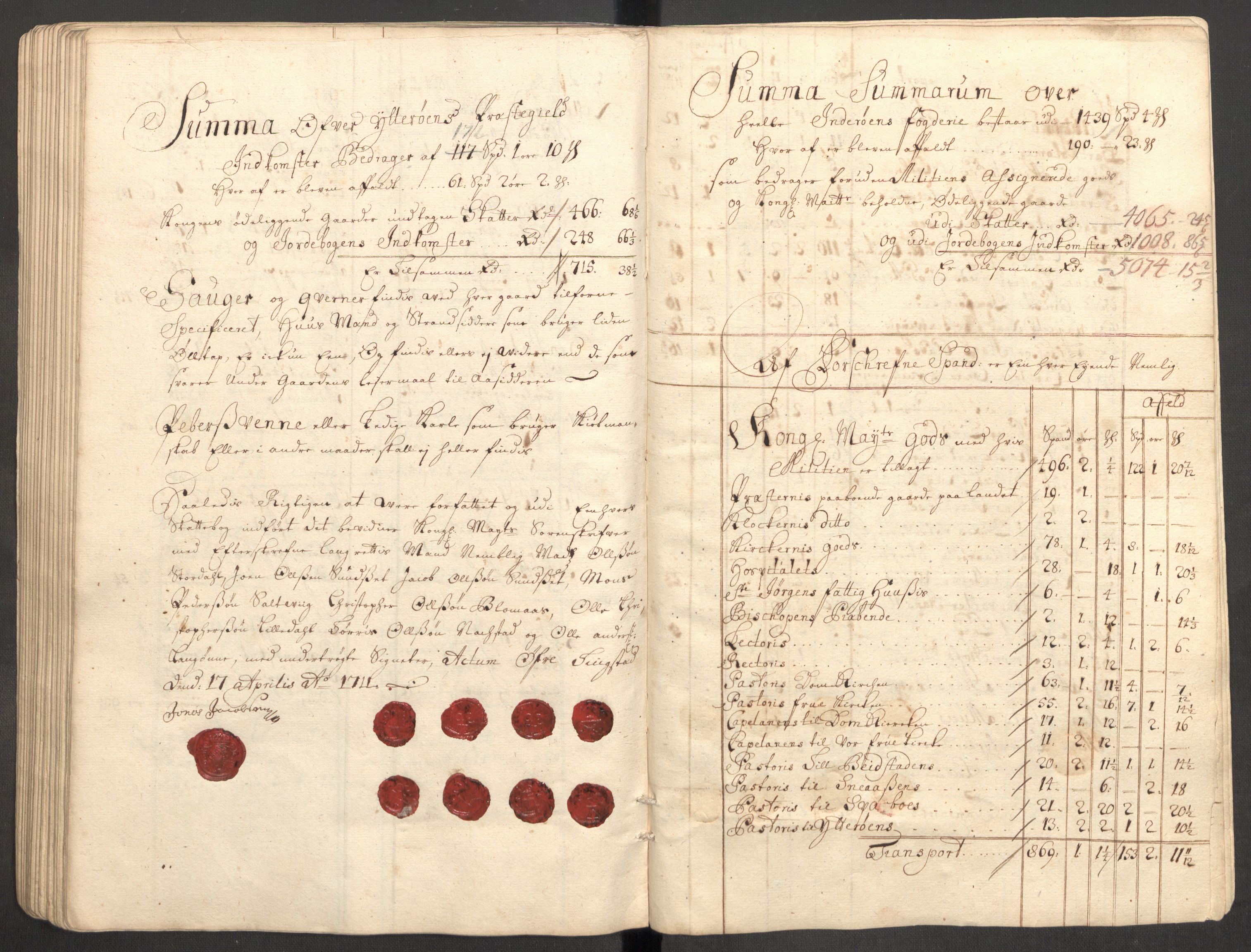 Rentekammeret inntil 1814, Reviderte regnskaper, Fogderegnskap, RA/EA-4092/R63/L4319: Fogderegnskap Inderøy, 1711, p. 119