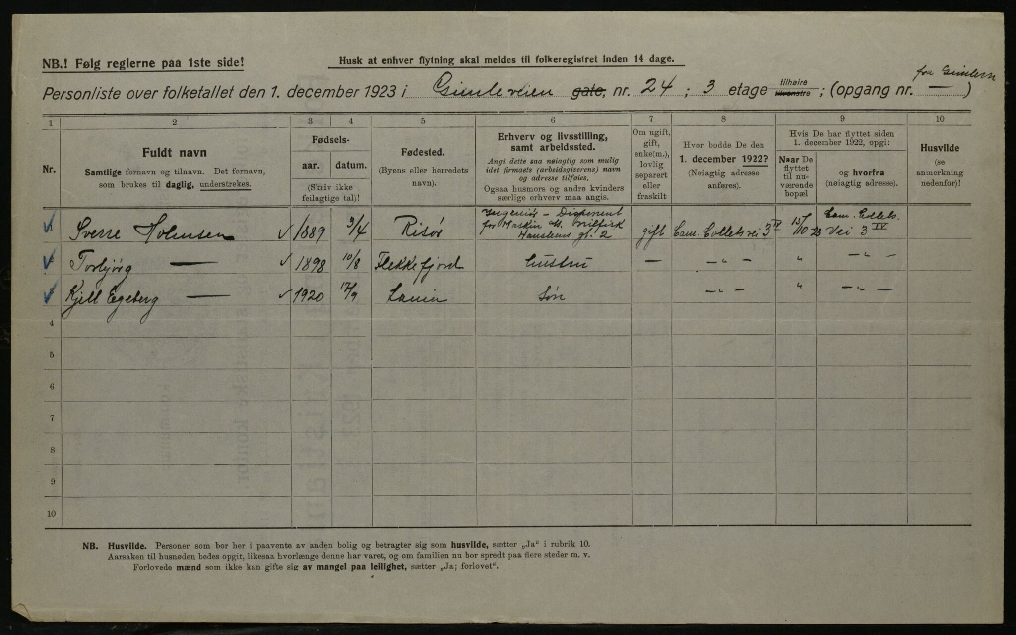 OBA, Municipal Census 1923 for Kristiania, 1923, p. 33182