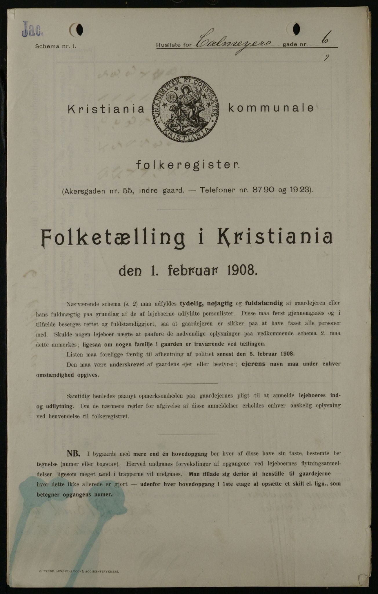 OBA, Municipal Census 1908 for Kristiania, 1908, p. 10693