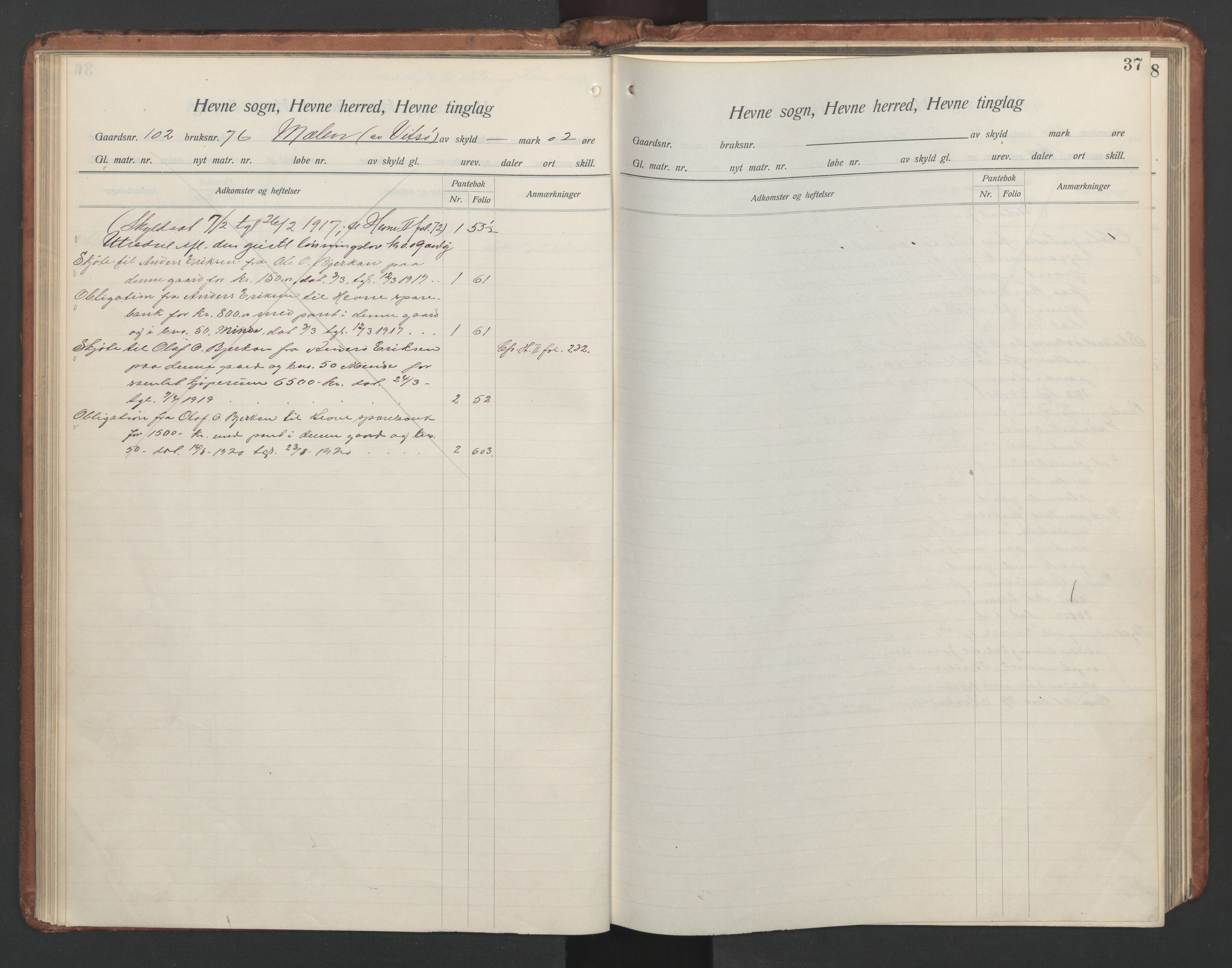 Hitra sorenskriveri, AV/SAT-A-0018/2/2A/L0021: Mortgage register no. 21, p. 37