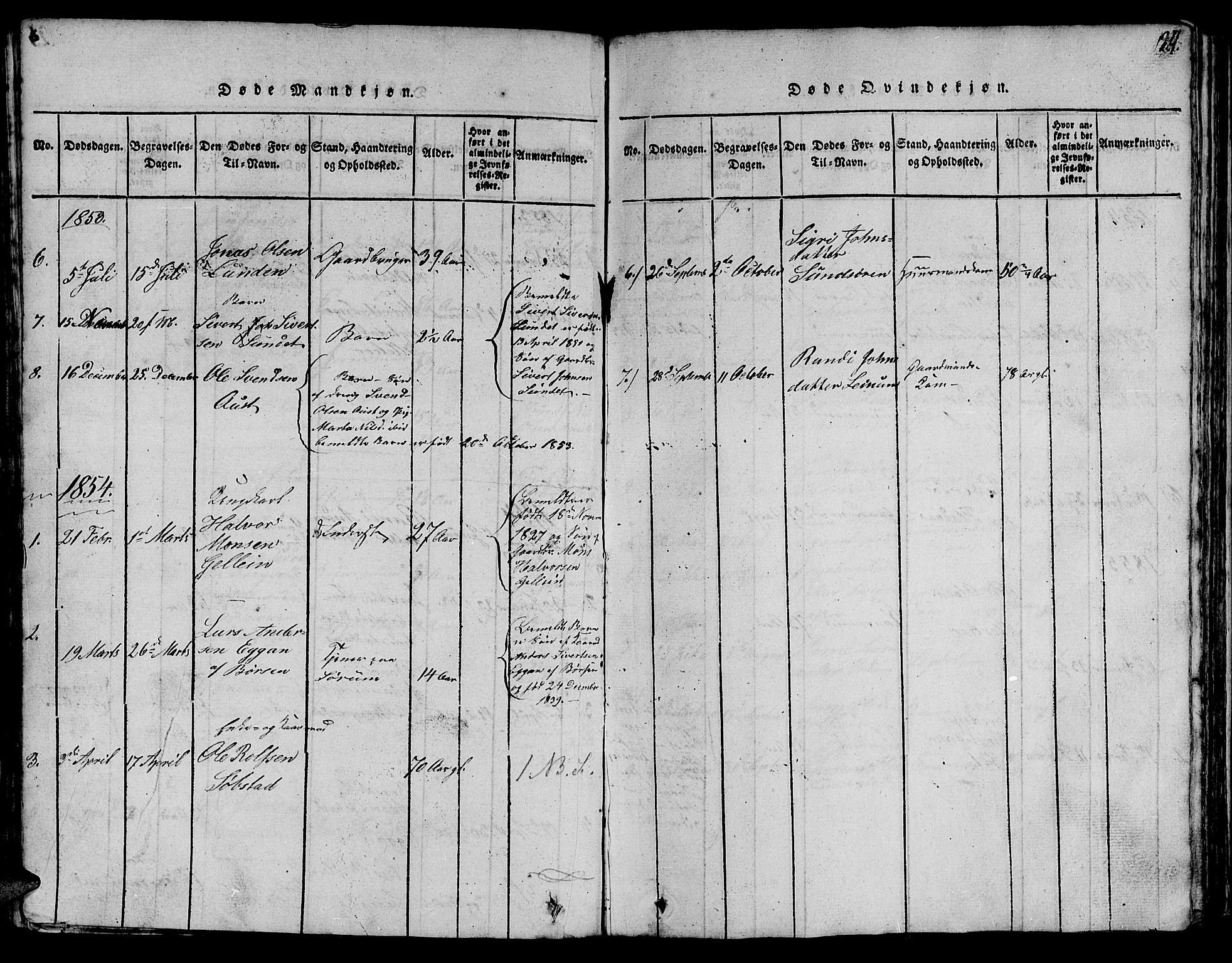 Ministerialprotokoller, klokkerbøker og fødselsregistre - Sør-Trøndelag, AV/SAT-A-1456/613/L0393: Parish register (copy) no. 613C01, 1816-1886, p. 124